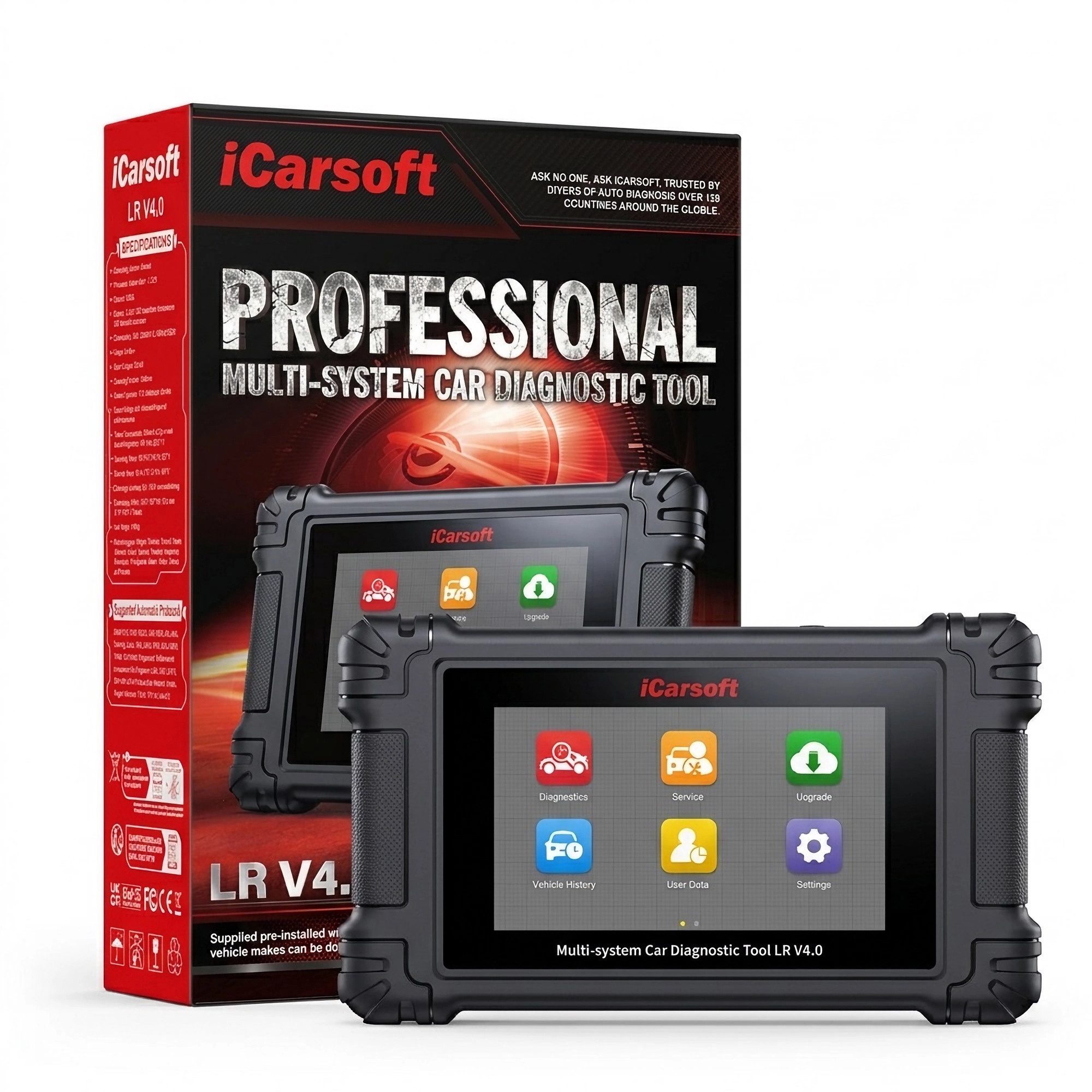 iCarsoft OBD2-Diagnosegerät LR V4 OBD Scanner für Land Rover Jaguar + 2 weitere Marken
