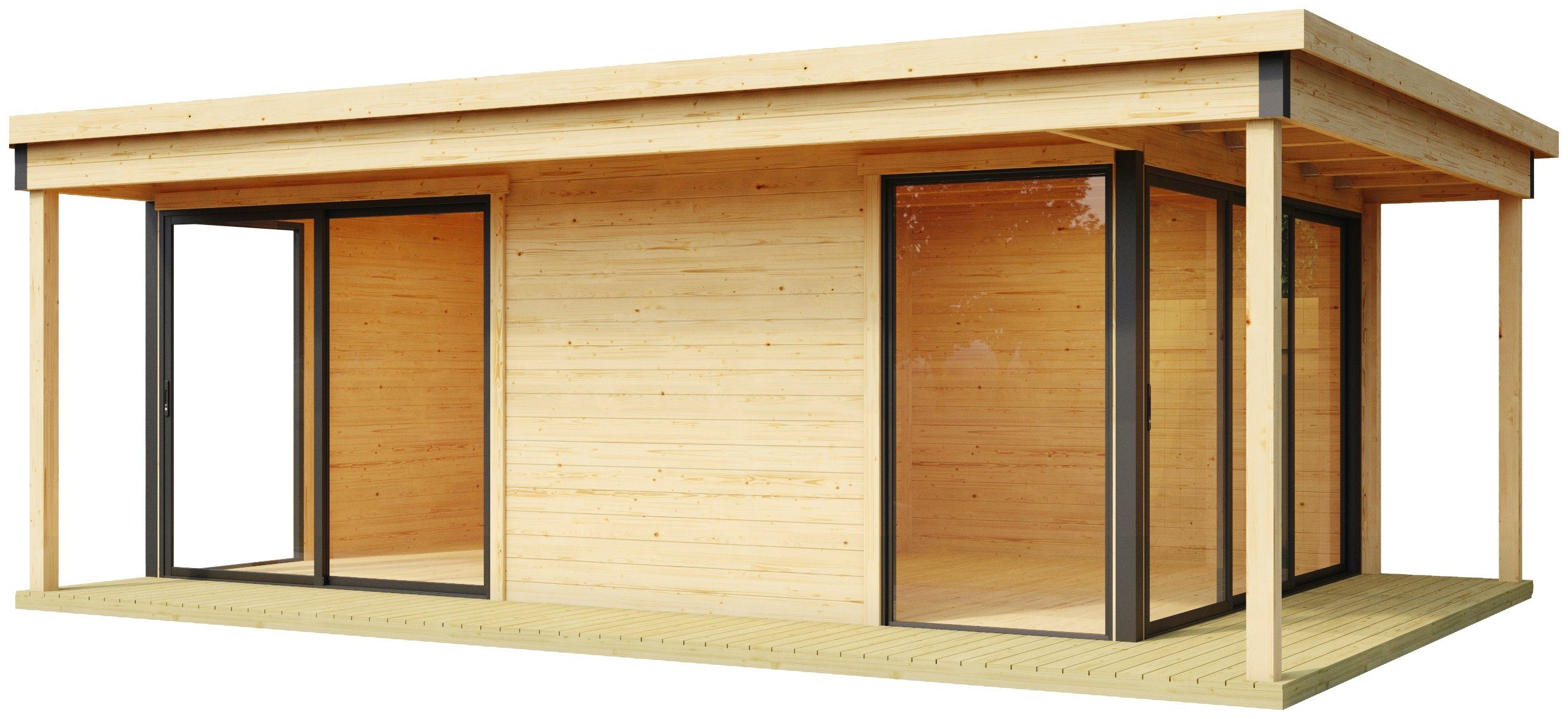 LASITA MAJA Gartenhaus Domeo 3 Loggia, BxT: 608,4x418,9 cm, (Set), mit Überdachung, Position der Zwischenwand flexibel