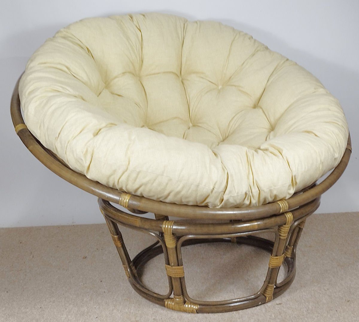 Polster Rattani Papasan hochwertigen cm Sessel darkbrown inkl. 110 D Rattan Rattanstuhl