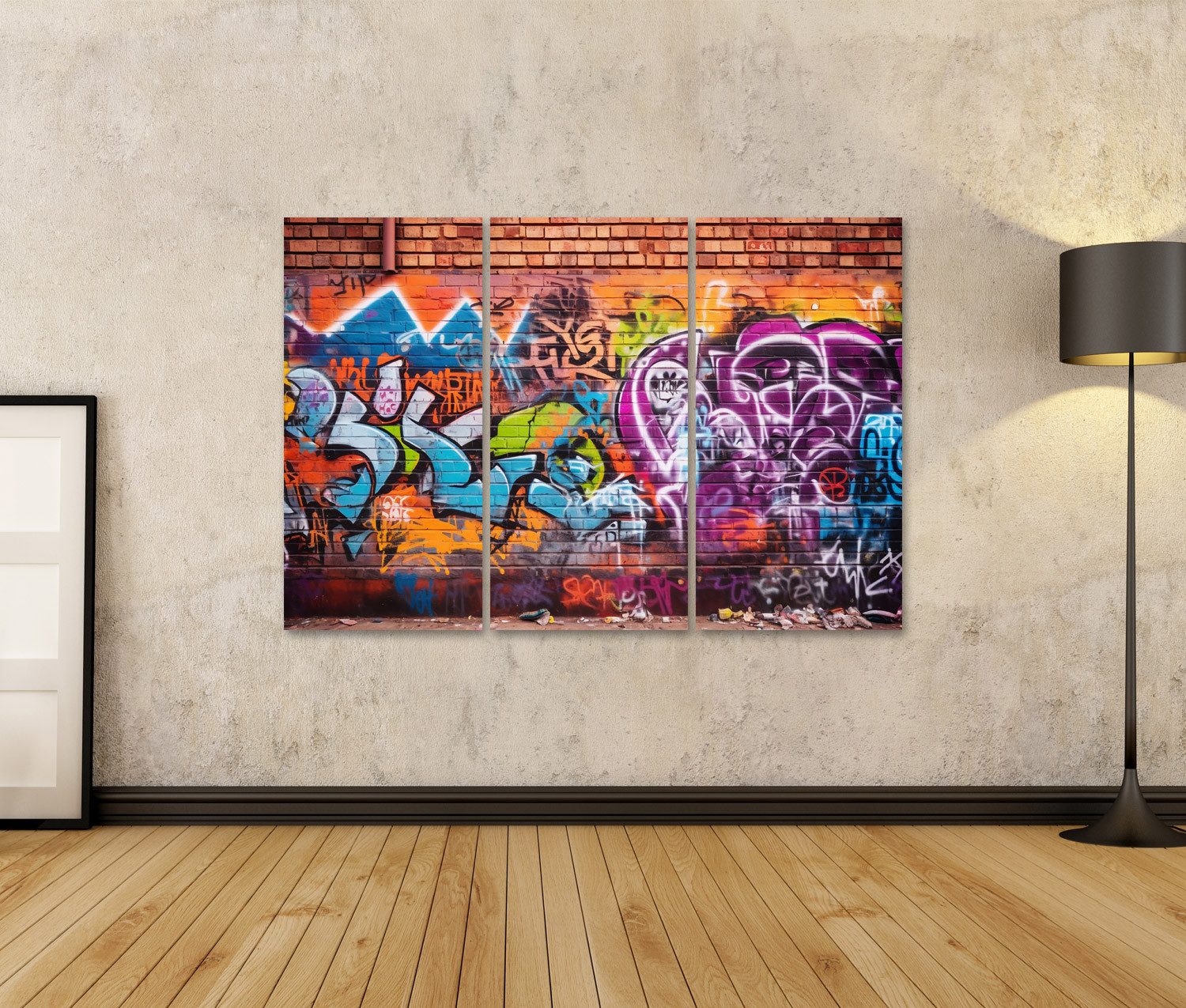 islandburner Leinwandbild Graffiti Wand Bilder günstig online kaufen
