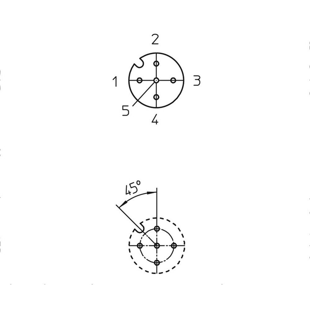 Lutronic Steckdose Lutronic 1229 Sensor-/Aktor-Einbausteckverbinder M12 Buchse, Einbau P, 1221 05 T9CP