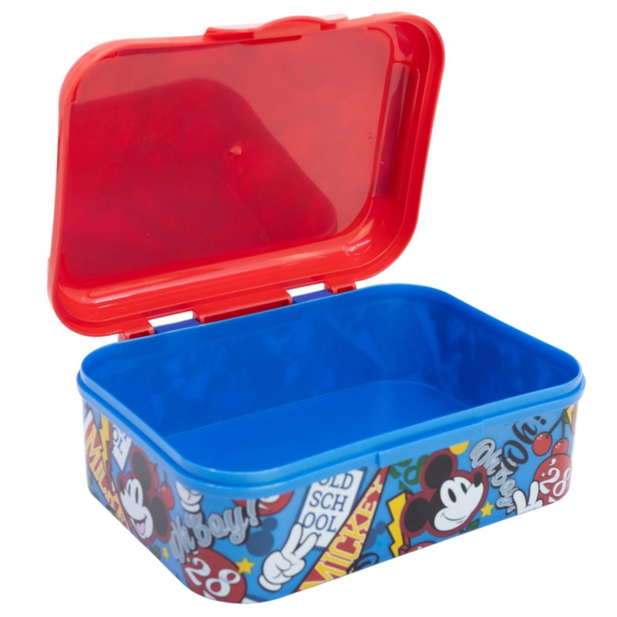 Storline Lunchbox Disney Mickey Mouse Brotdose mit Deckel – Bruchsicher & Bunt, Plastik, (1x Deckel, 1x Dose), Brotdose