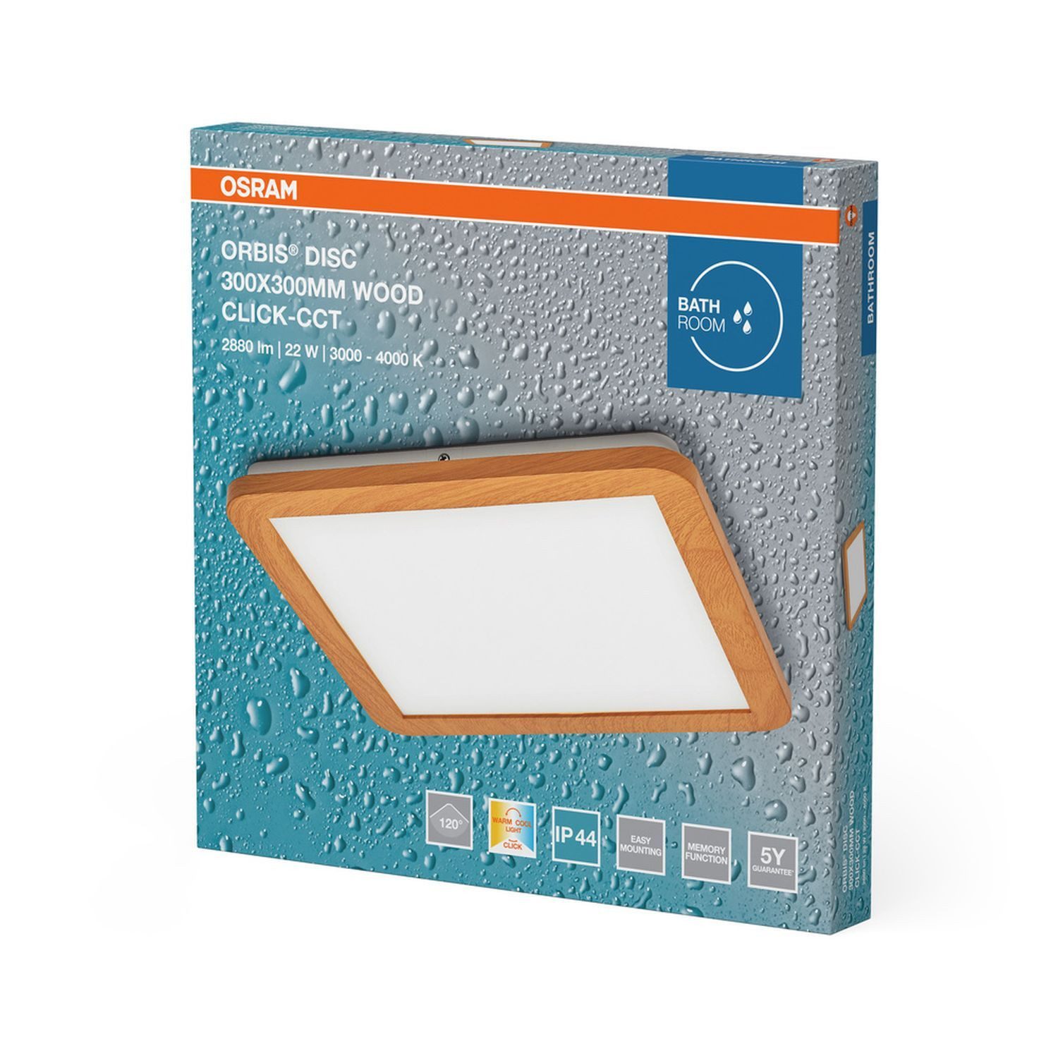 Licht-Erlebnisse Deckenleuchte DORESIN, LED fest integriert, LED B: 30 cm eckig 3000-4000 K 1800 lm Modern