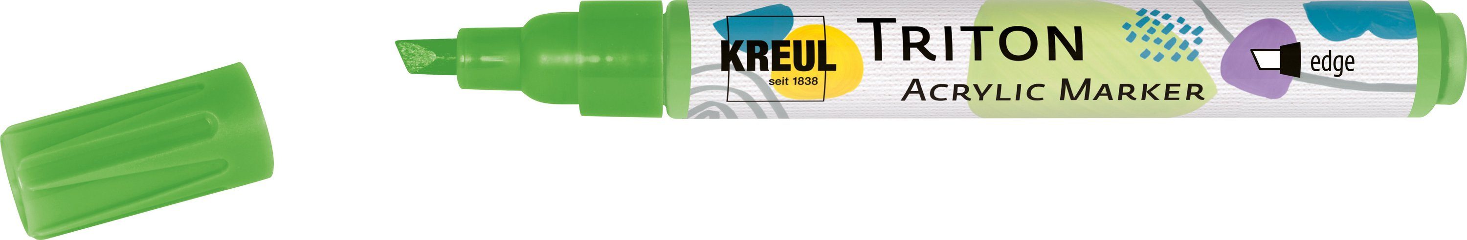 Kreul Marker Triton Acrylic Marker EDGE, Strichstärke 1 - 4 mm Gelbgrün