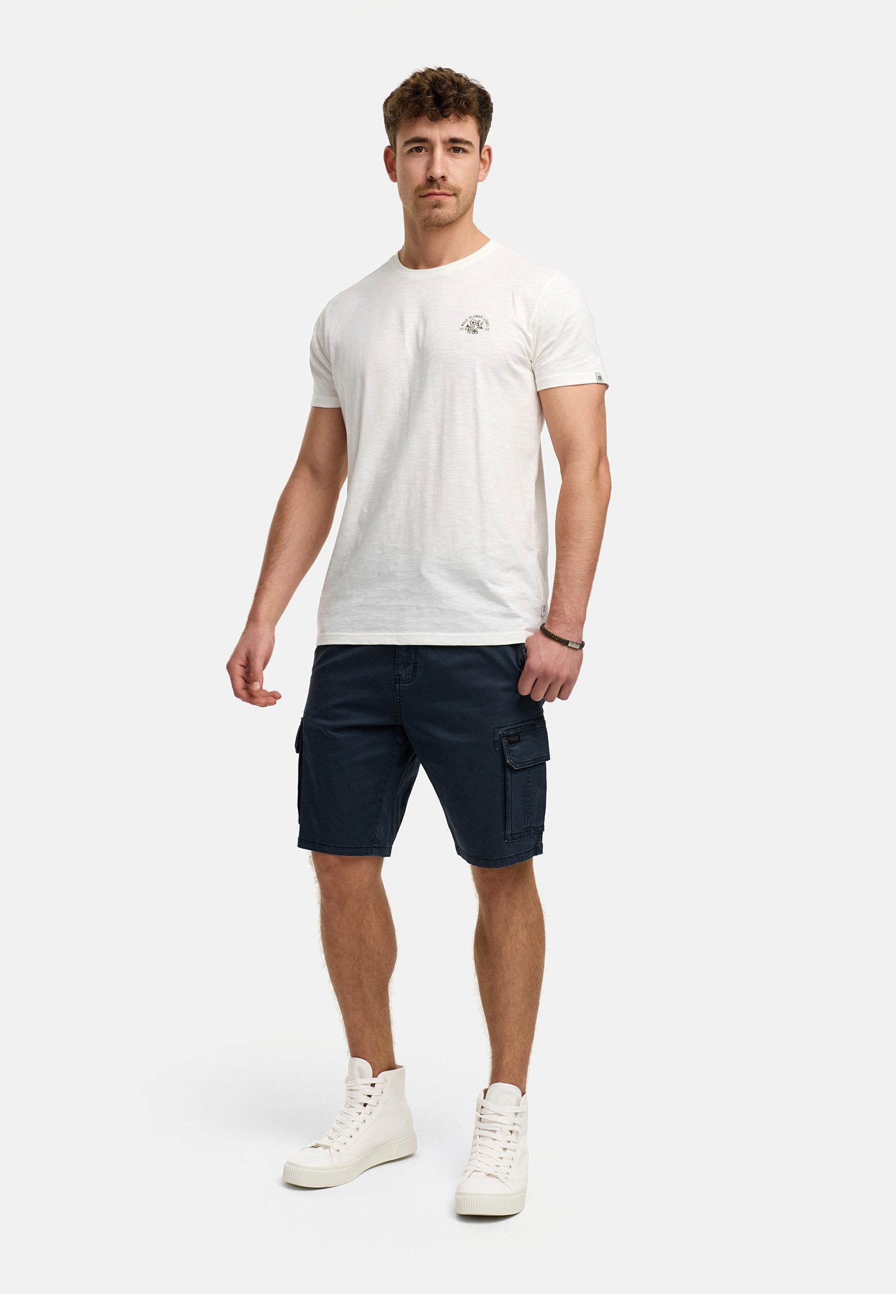 Indicode Cargoshorts Herren INKews Cargo Shorts Herrenshorts mit elastischem Bund mit Kordelzug für eine bequeme Passform