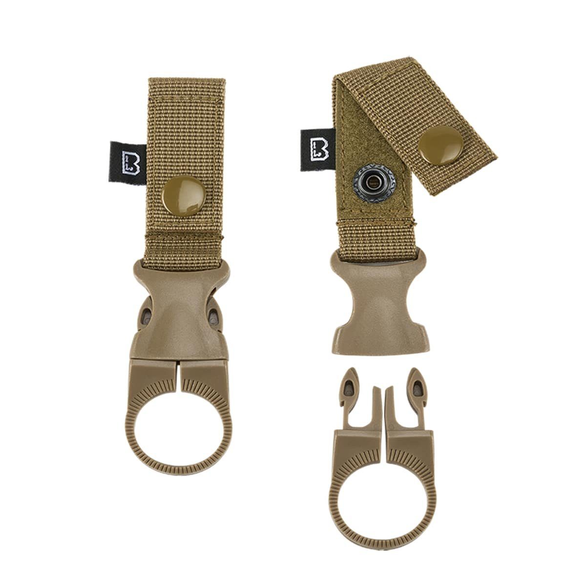 Brandit Karabiner Brandit Gürtel-Flaschenhalter Pack) (2er Loop mit Coyote Molle