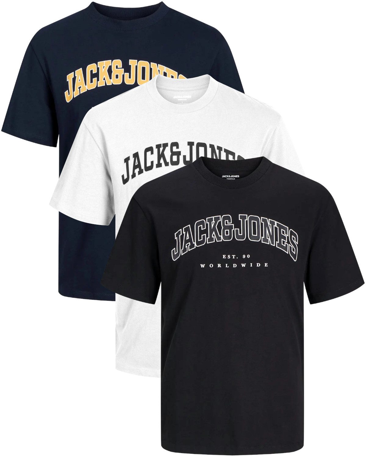 Jack & Jones Print-Shirt stilvolle Slim-Fit und Regular Shirts (Spar Set, 3 günstig online kaufen