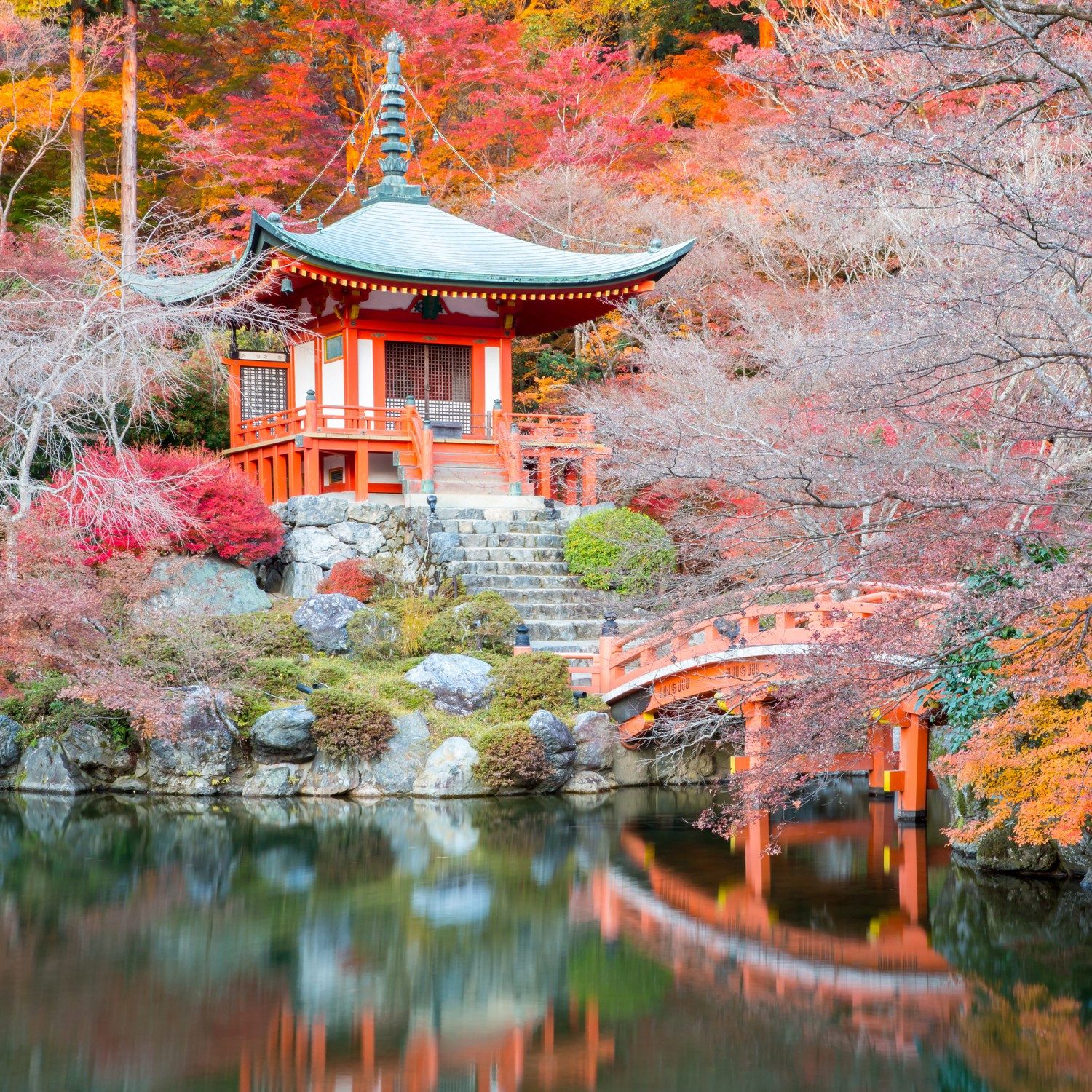 Wallario Tischplatte Japanischer Herbstzauber (1 St), für Ikea Lack Tisch geeignet