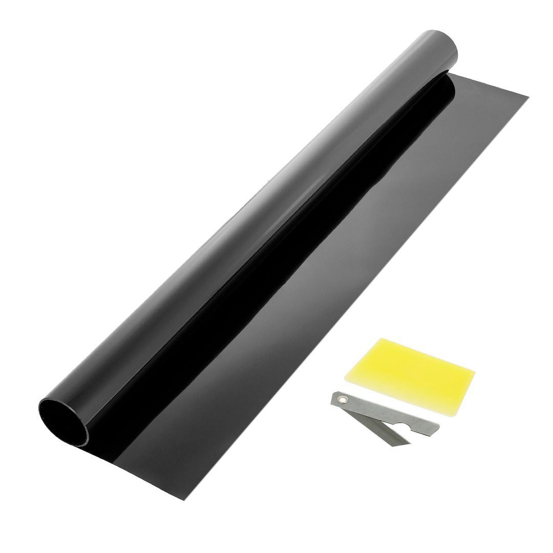 Carmotion Fensterfolie Folie 50x300 cm Super Dark Black zur Autoscheibentönung, Folie 50x300 cm Super Dark Black zur Autoscheibentönung