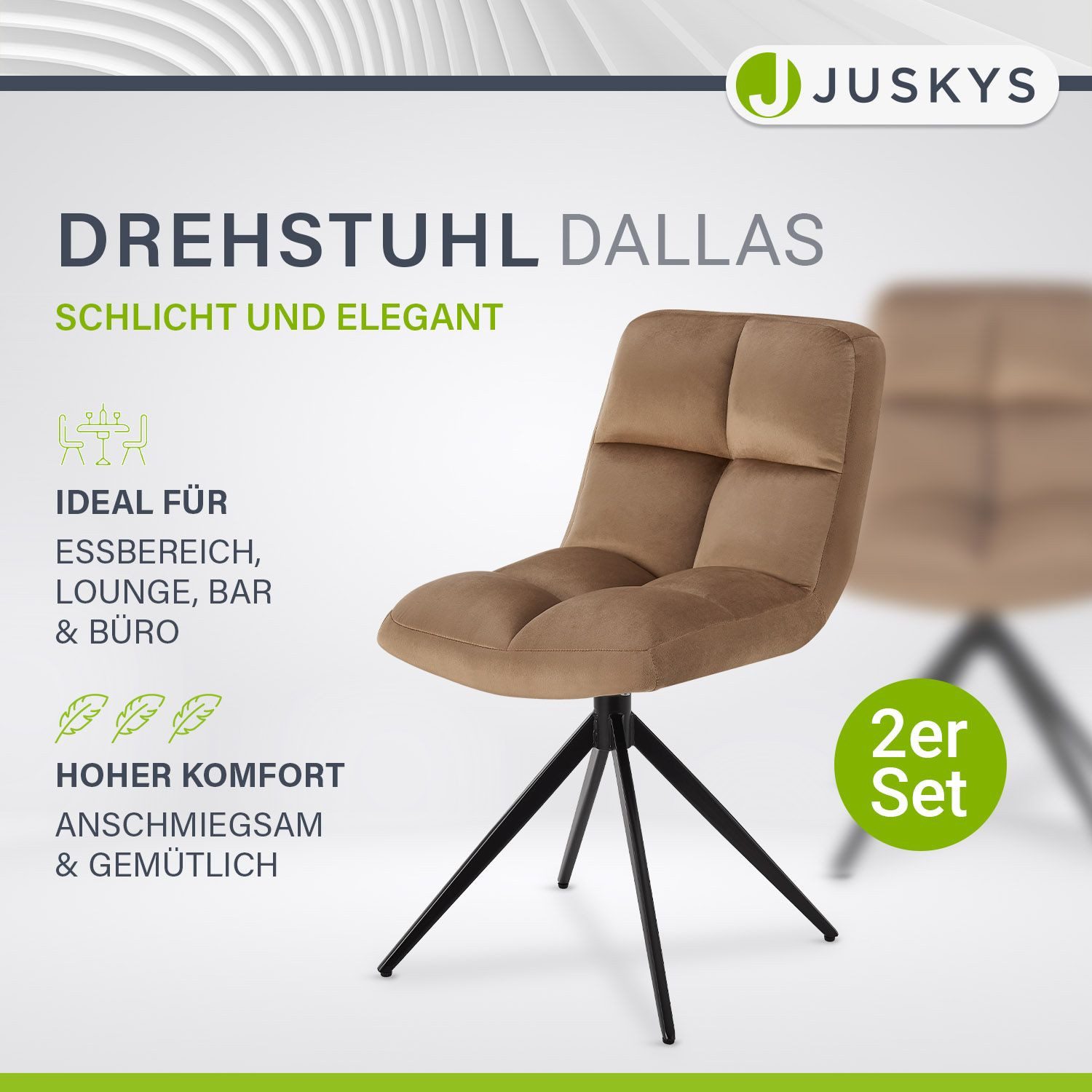 Juskys Esszimmerstuhl Dallas (2 St), 2er günstig online kaufen