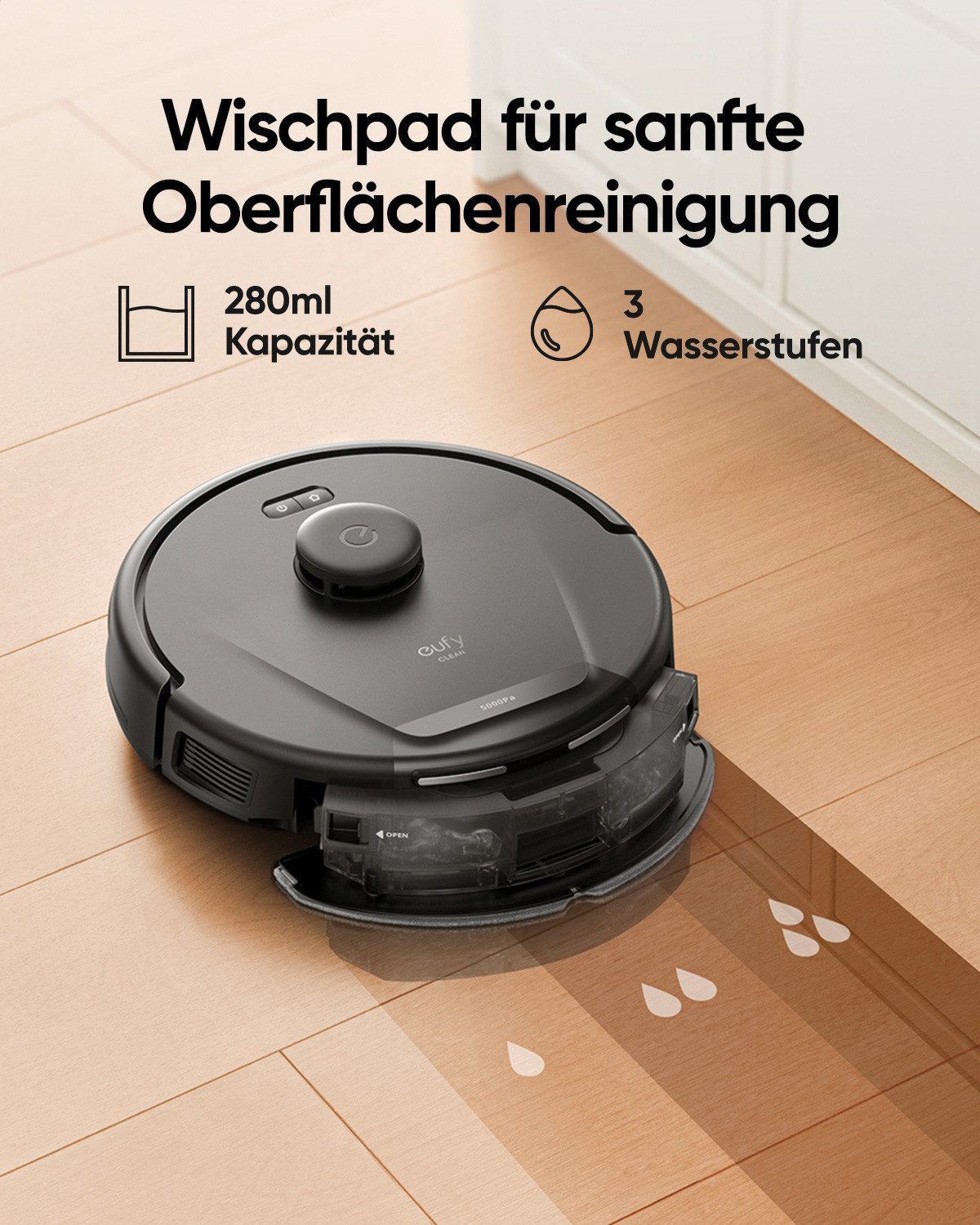 eufy Saugroboter eufy L60 staubsauger ohne Wischfunktion 5000 pa, 35,28 W, Saugroboter, Ultra Starke 5.000Pa Saugkraft, App-Steuerung