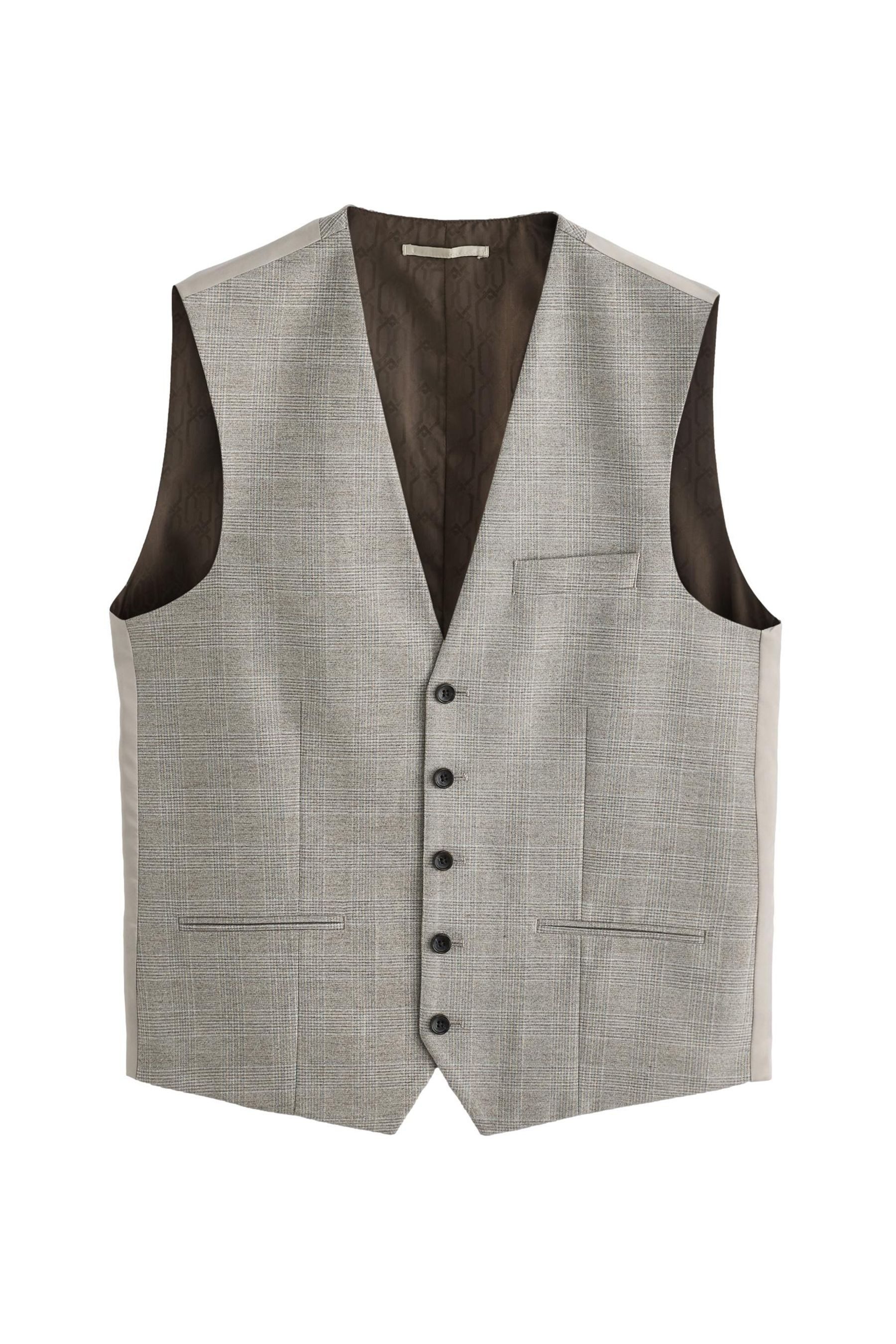 Anzugweste Slim Fit Anzugweste mit Karomuster