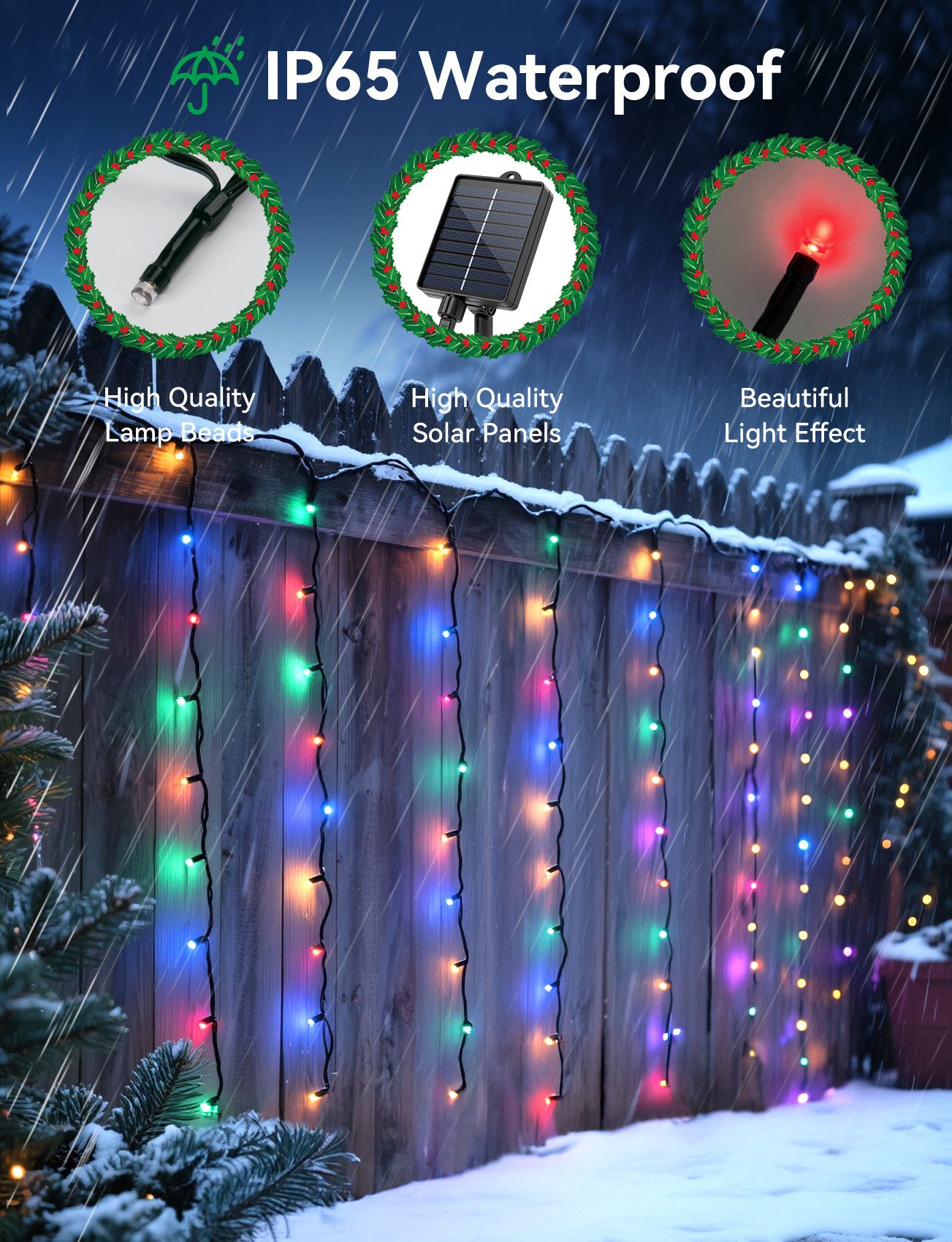 Aigostar LED-Lichtervorhang Solar Eiszapfen Lichterkette Außen 3M+5M*0.6M 1 günstig online kaufen