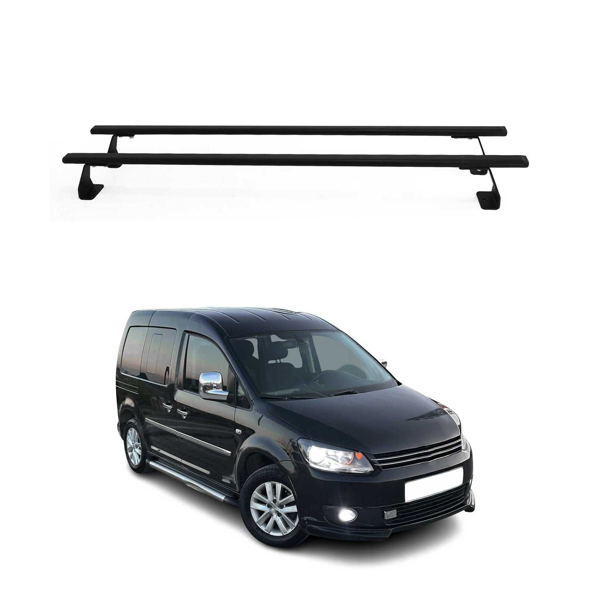 OMAC Dachträger Gepäckträger Relingträger für VW Caddy 2003-2015 Metall Schwarz 2tlg (2-St), Wasserbeständig,Abnehmbar,Multifunktional,Schwerbeanspruchbar