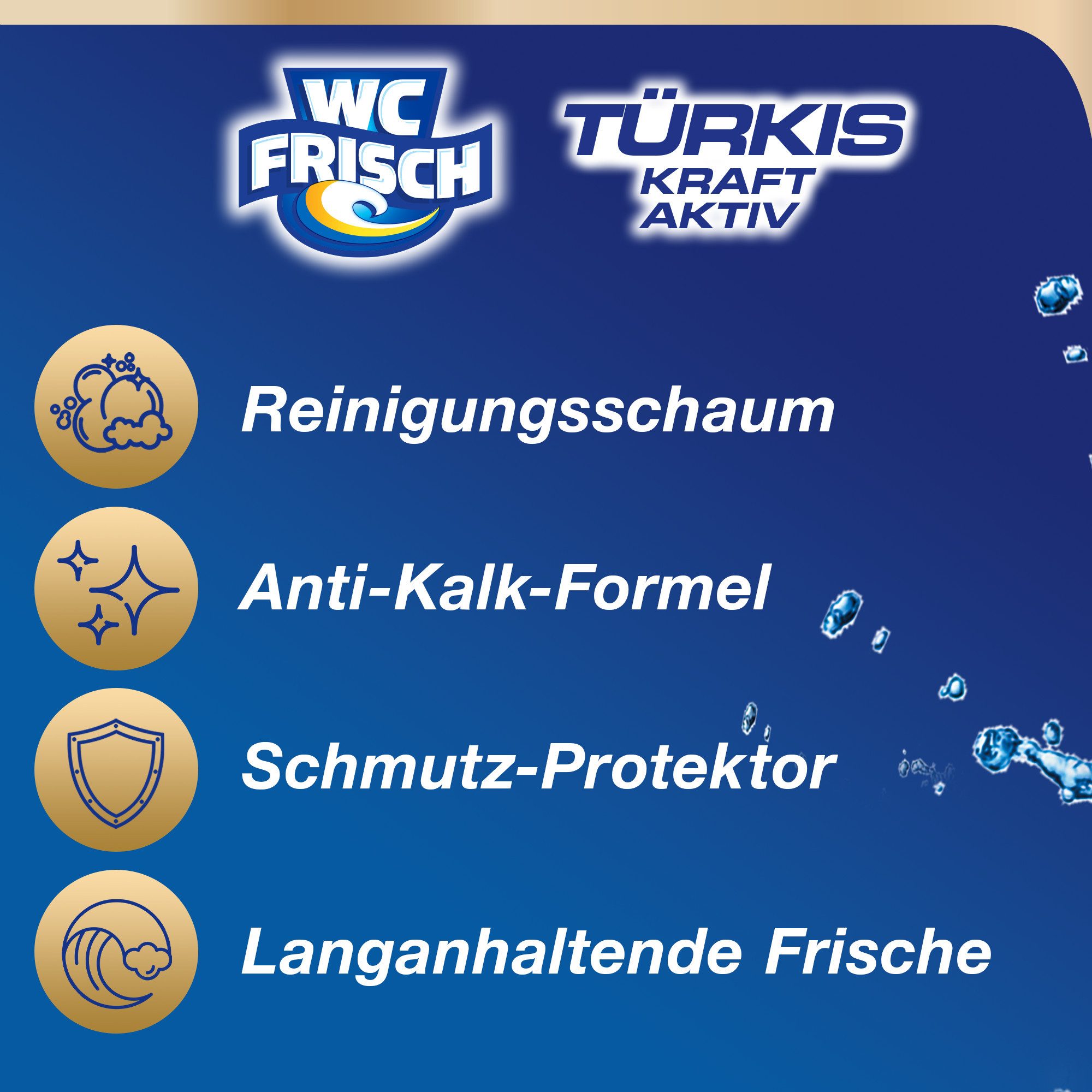 WC Frisch Kraft-Aktiv Türkisspüler Meeresfrische WC-Reiniger (1-St. Farbspüler mit Anti-Kalk-Formel & langanhaltender Frische)
