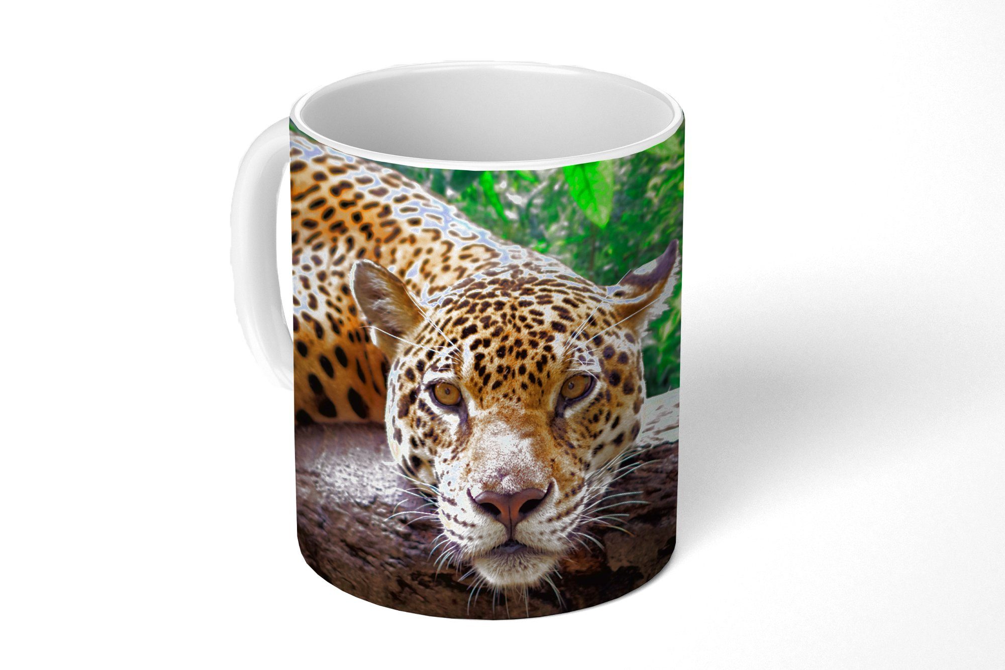 MuchoWow Tasse Jaguar ruht, Keramik, Kaffeetassen, Teetasse, Becher, Teetasse, Geschenk