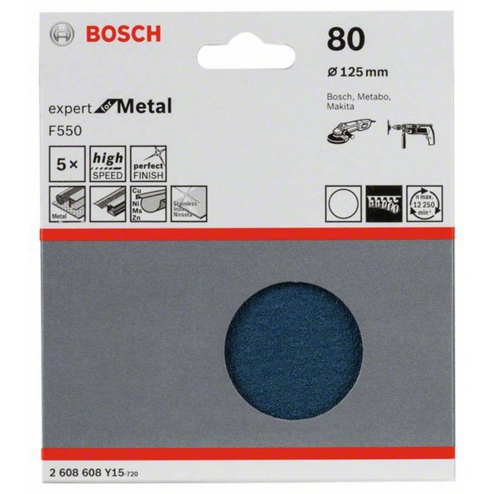 Expert 80 F550, Schleifpapier Schleifblatt for BOSCH 125 mm, Metal,