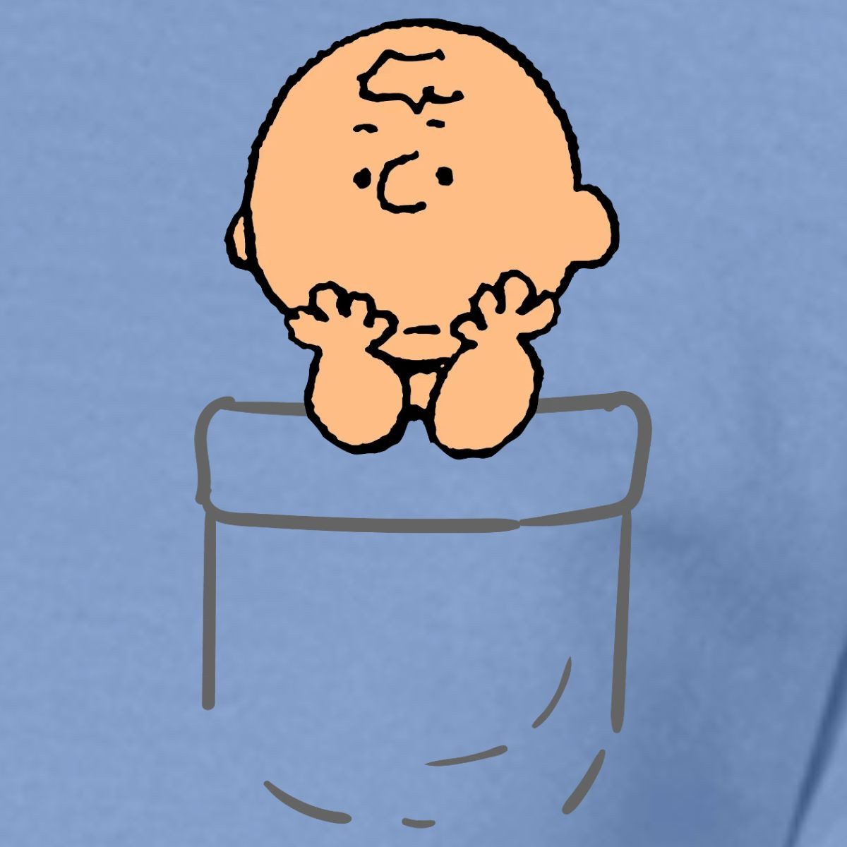 Spreadshirt T-Shirt Peanuts Charlie Brown In A Pocket Taschen-Design Männer T-Shirt (1-tlg)