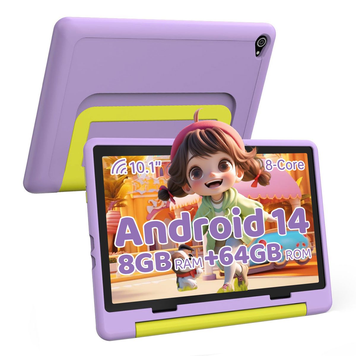 BUFO 10 zoll Android 14 Kinder Octa Core 8GB+64GB 1280 x 800 IPS Wi-Fi 6G Tablet (10", 64 GB, Kids Bumper blau)