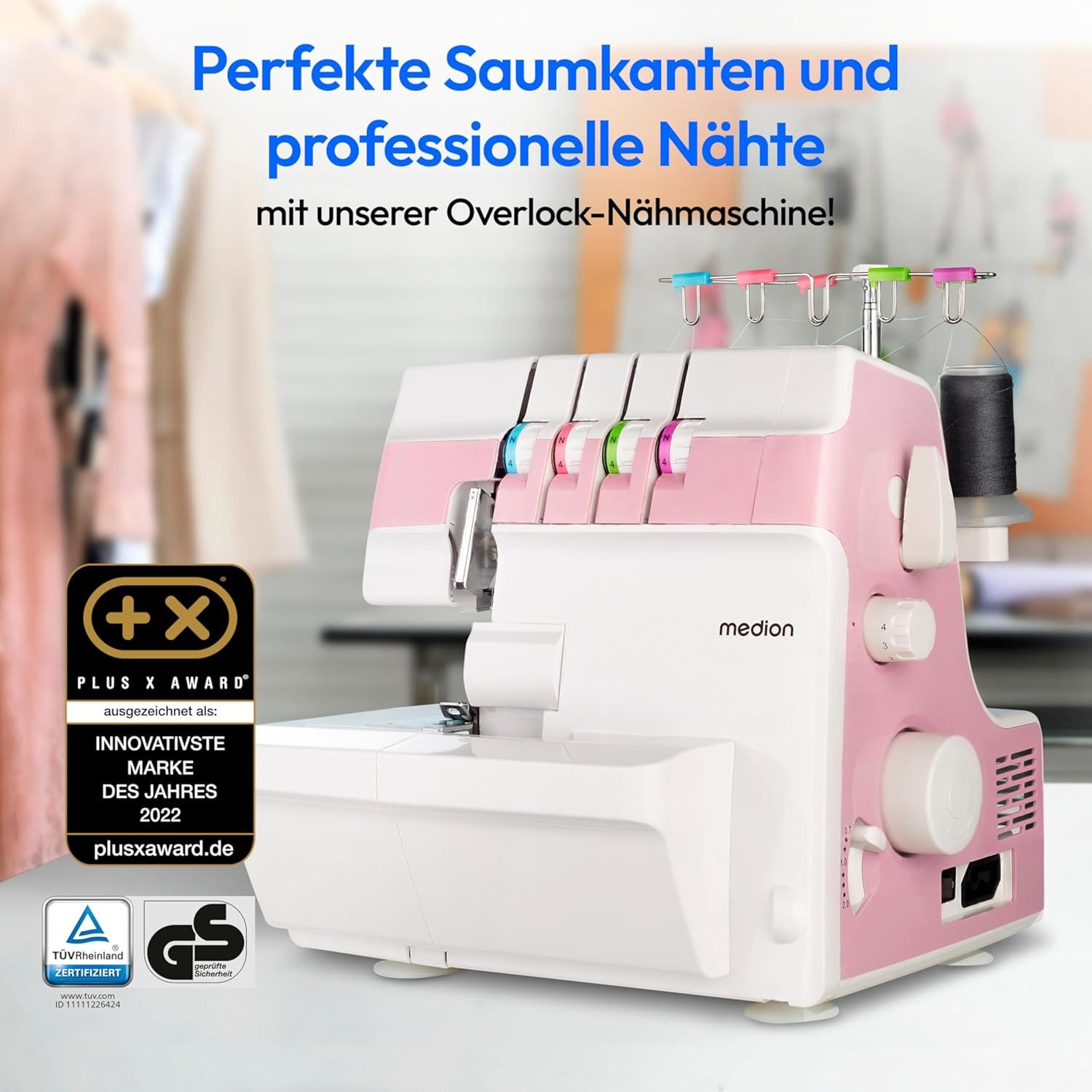 Medion® Overlock-Nähmaschine Medion MD19169 Overlock-Nähmaschine SO90 90 Watt Motorleistung