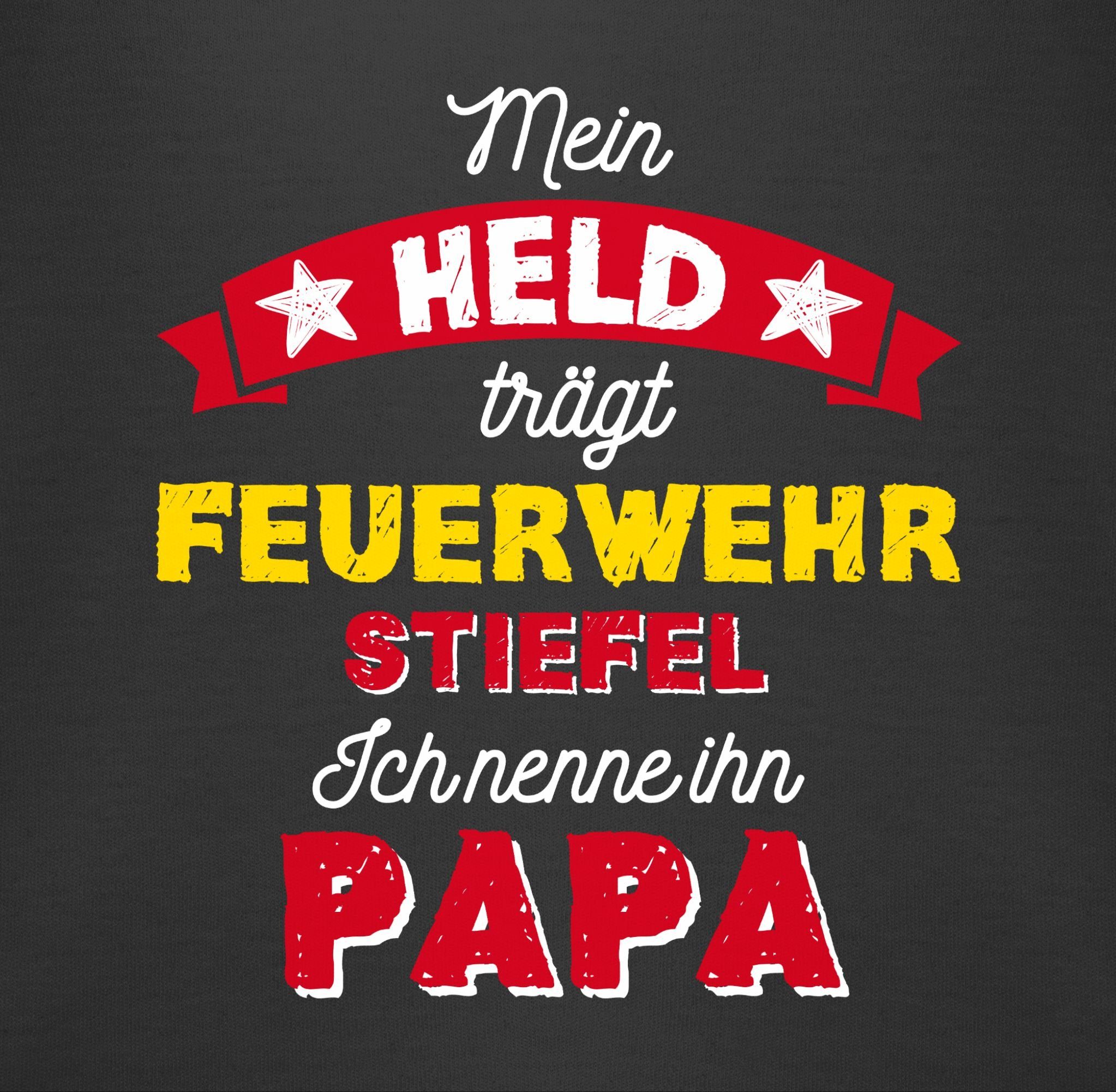 Shirtracer Shirtbody Mein Held trägt Baby Feuerwehrstiefel Schwarz Geschenk 2 Vatertag