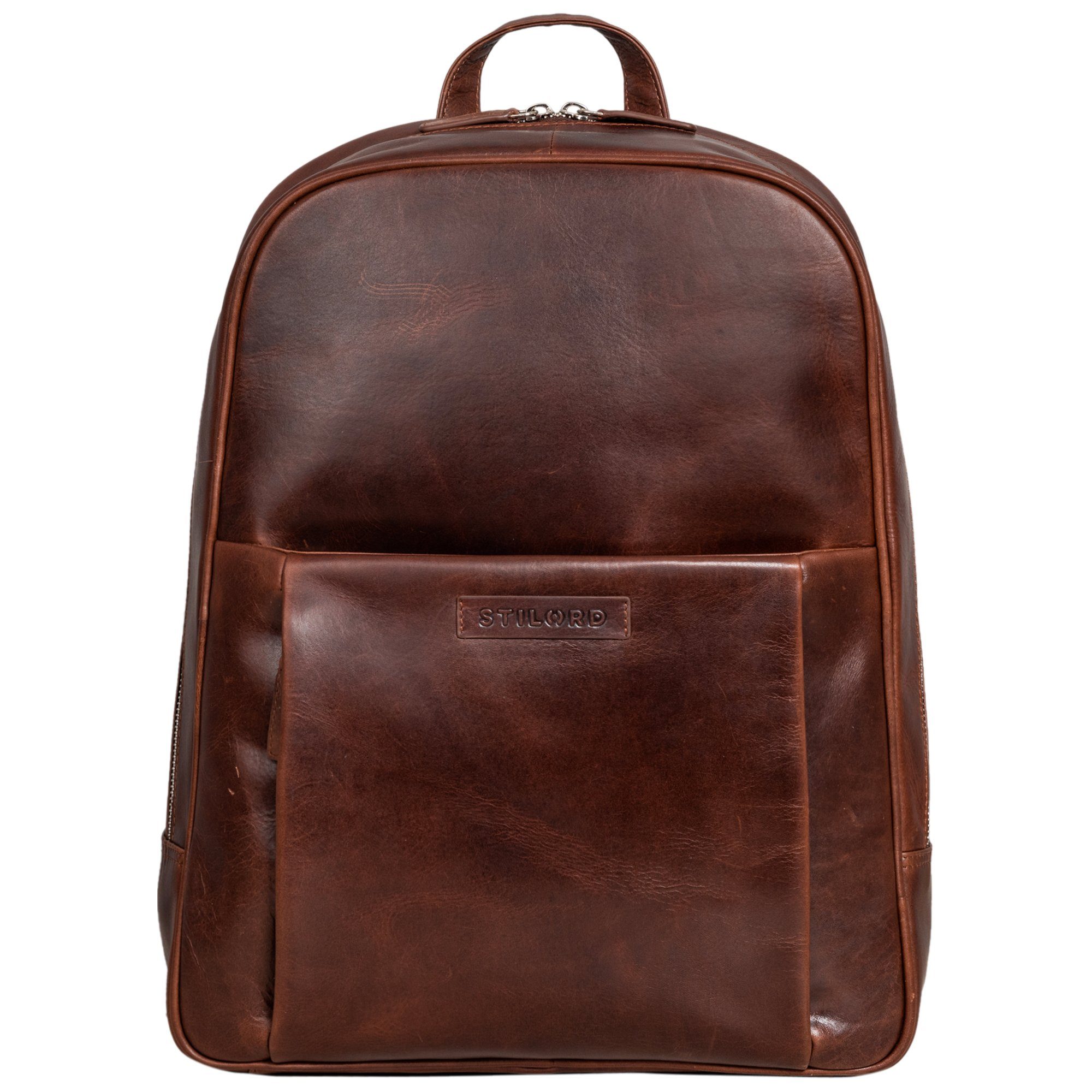 Notebookrucksack "Etienne" Laptop Rucksack 15,6 Zoll Echtleder Damen und Herren