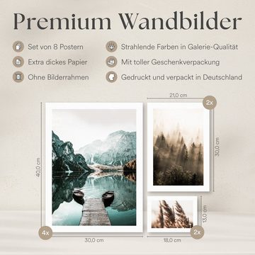 ARTFAVES Poster MYSTI RIVER, (moderne Wandbilder, 8 St), verschiedene Größen im Set