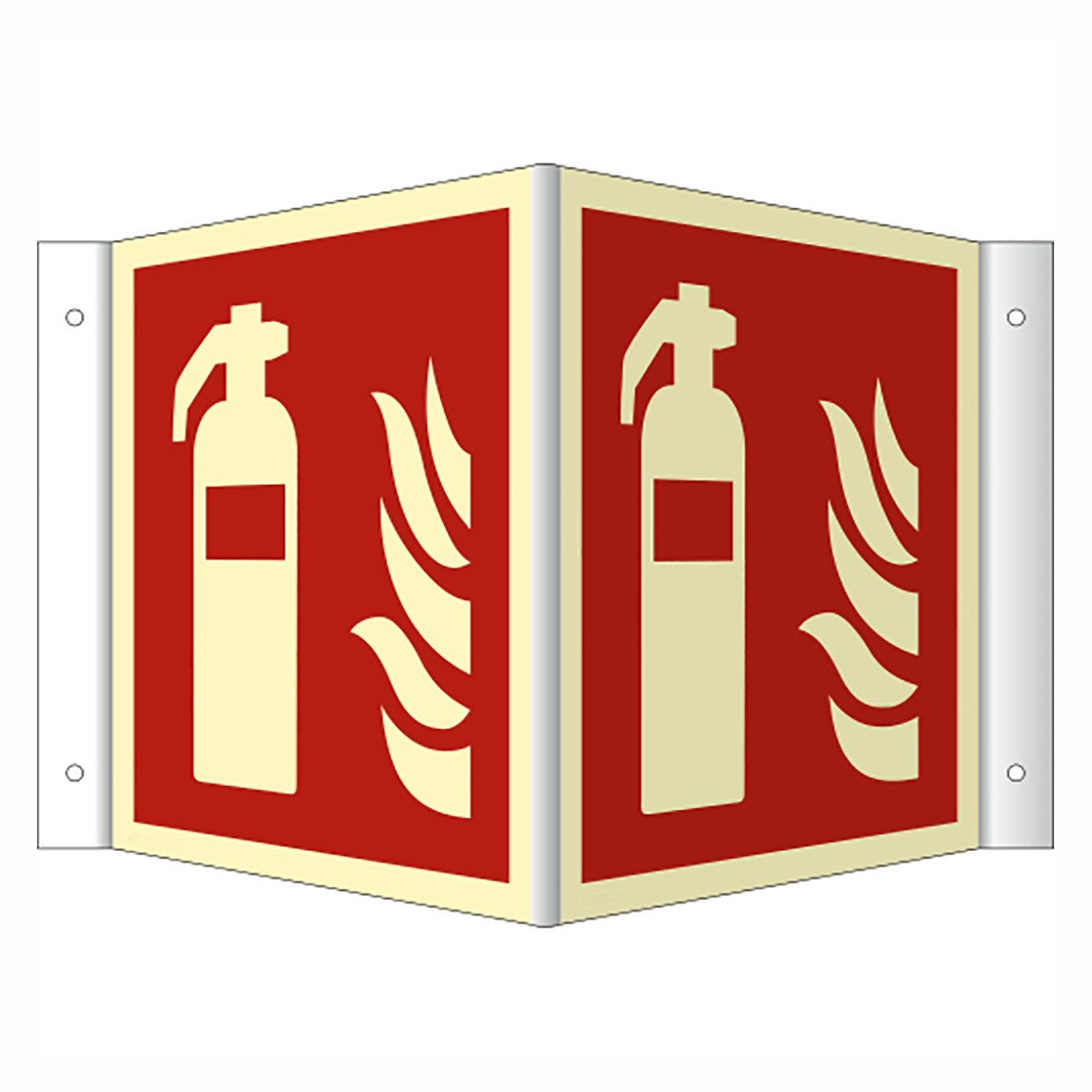 FireMat Warnschild Winkelschild Naselschild Brandschutzzeichen Feuerlöscher ISO 7010