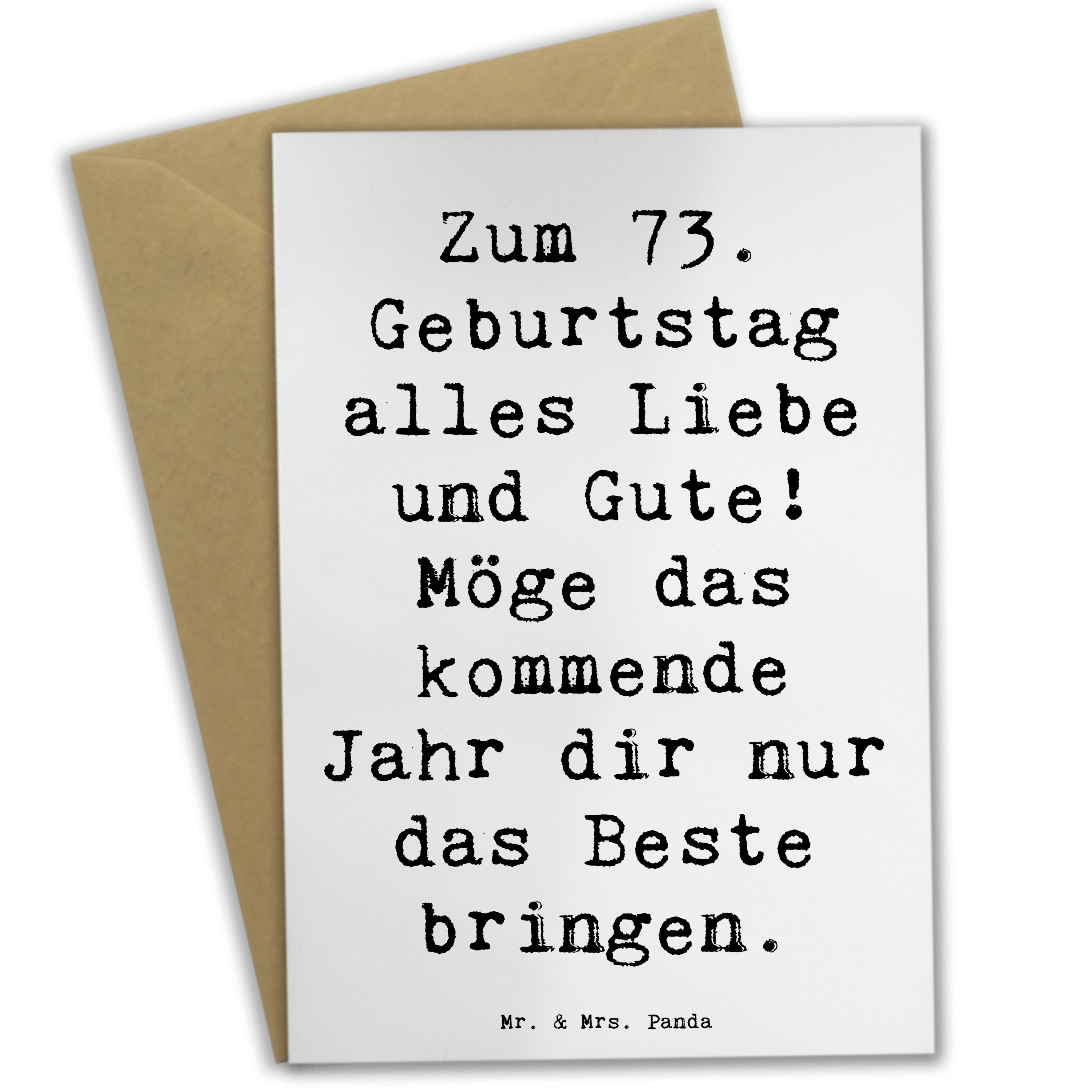 Grußkarte Spruch 73. Geburtstag Glückwünsche - Weiß - Geschenk, besondere Momen