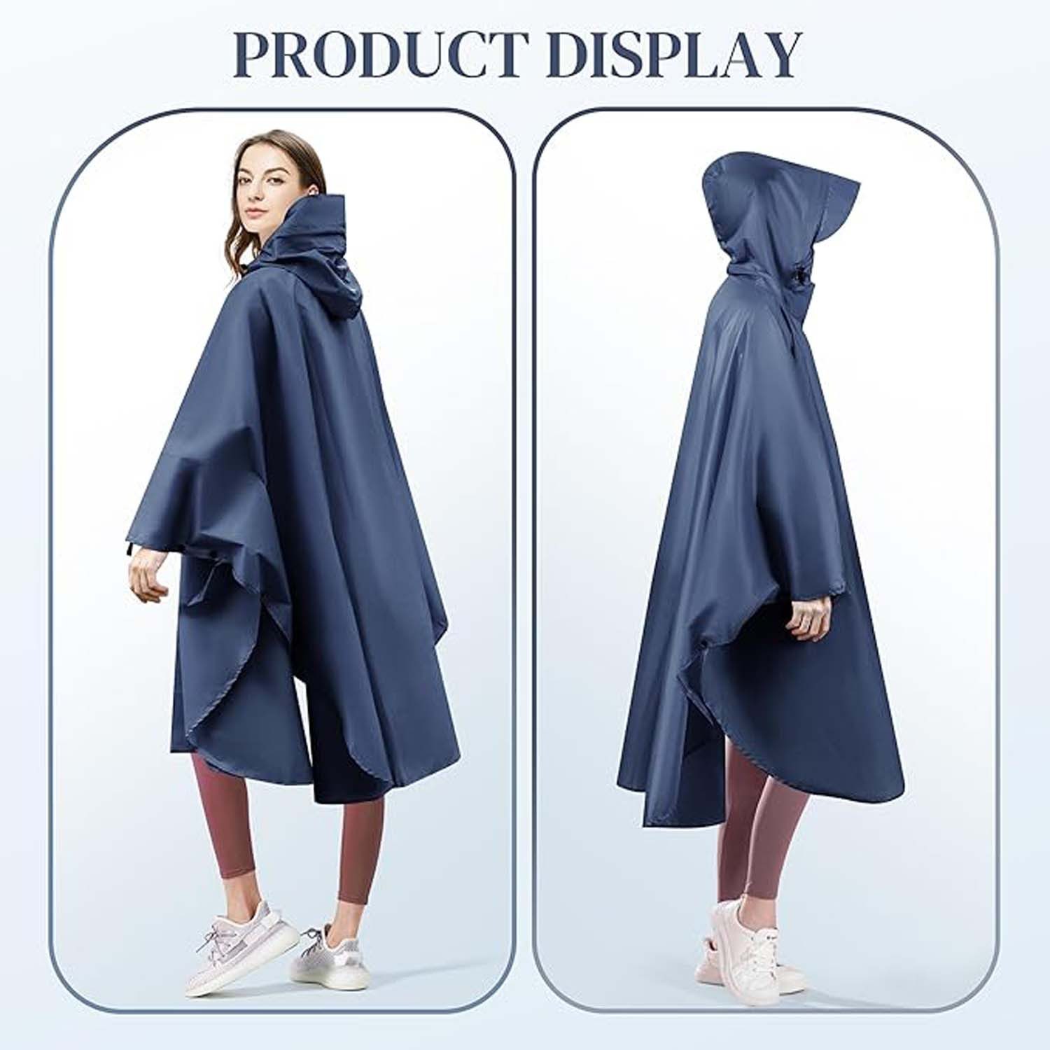 Coonoor Regenjacke Unisex Regenjacken Regencape, Wasserdicht mit Kapuze – Bild 5 von 5