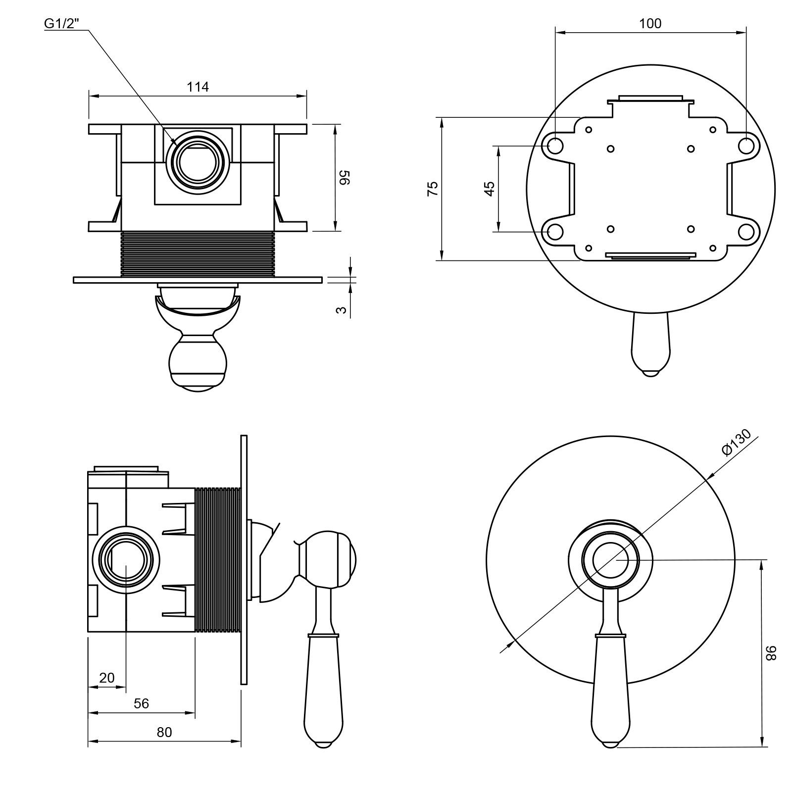 PaulGurkes Bidetarmatur PGSETBIDET-ZR