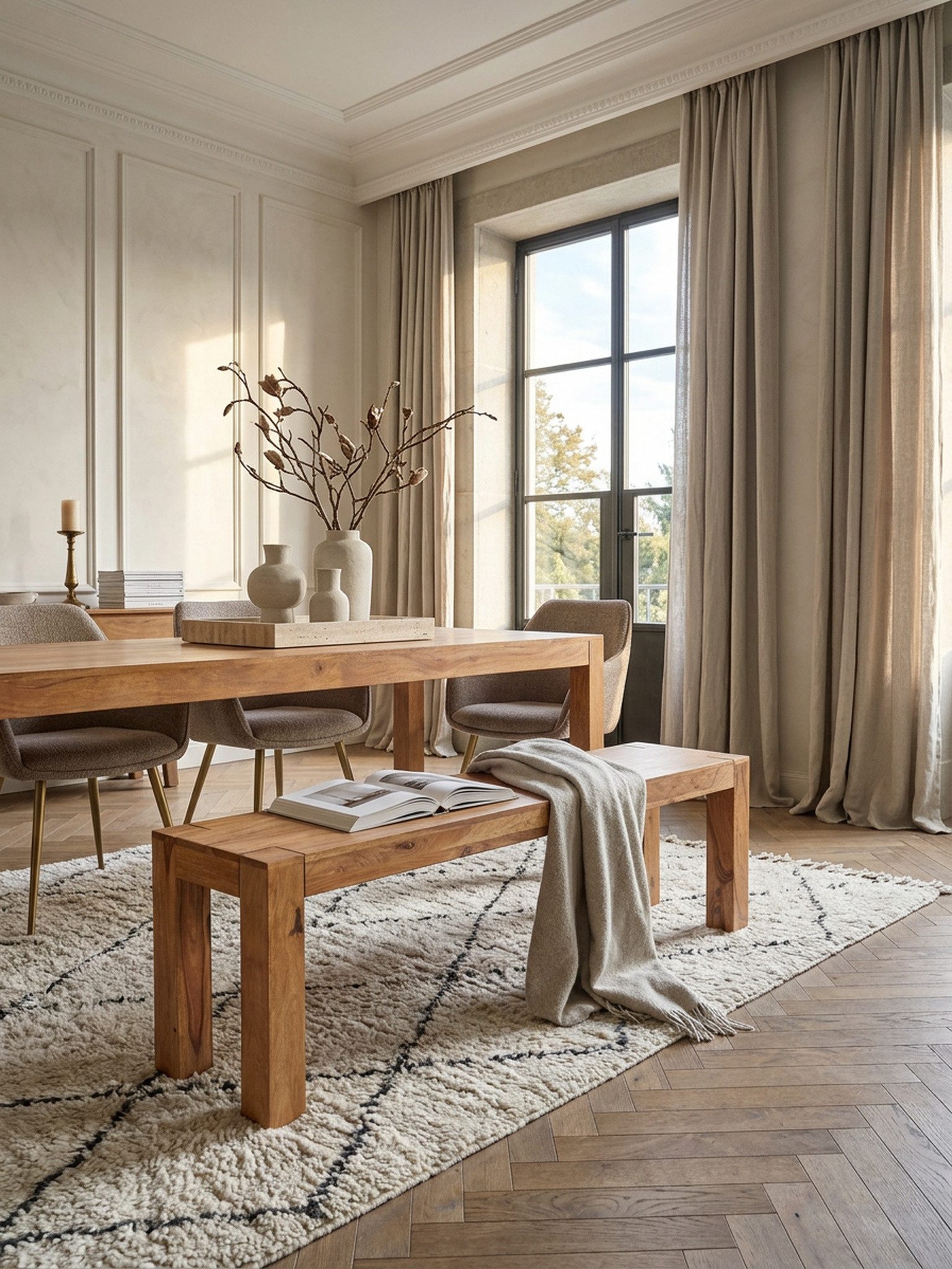 KADIMA DESIGN Sitzbank Esszimmer Sitzbank MUMBAI Massiv-Holz Akazie 120 x 45 x 35 cm, Holz-Bank Natur-Produkt Küchenbank im Landhaus-Stil