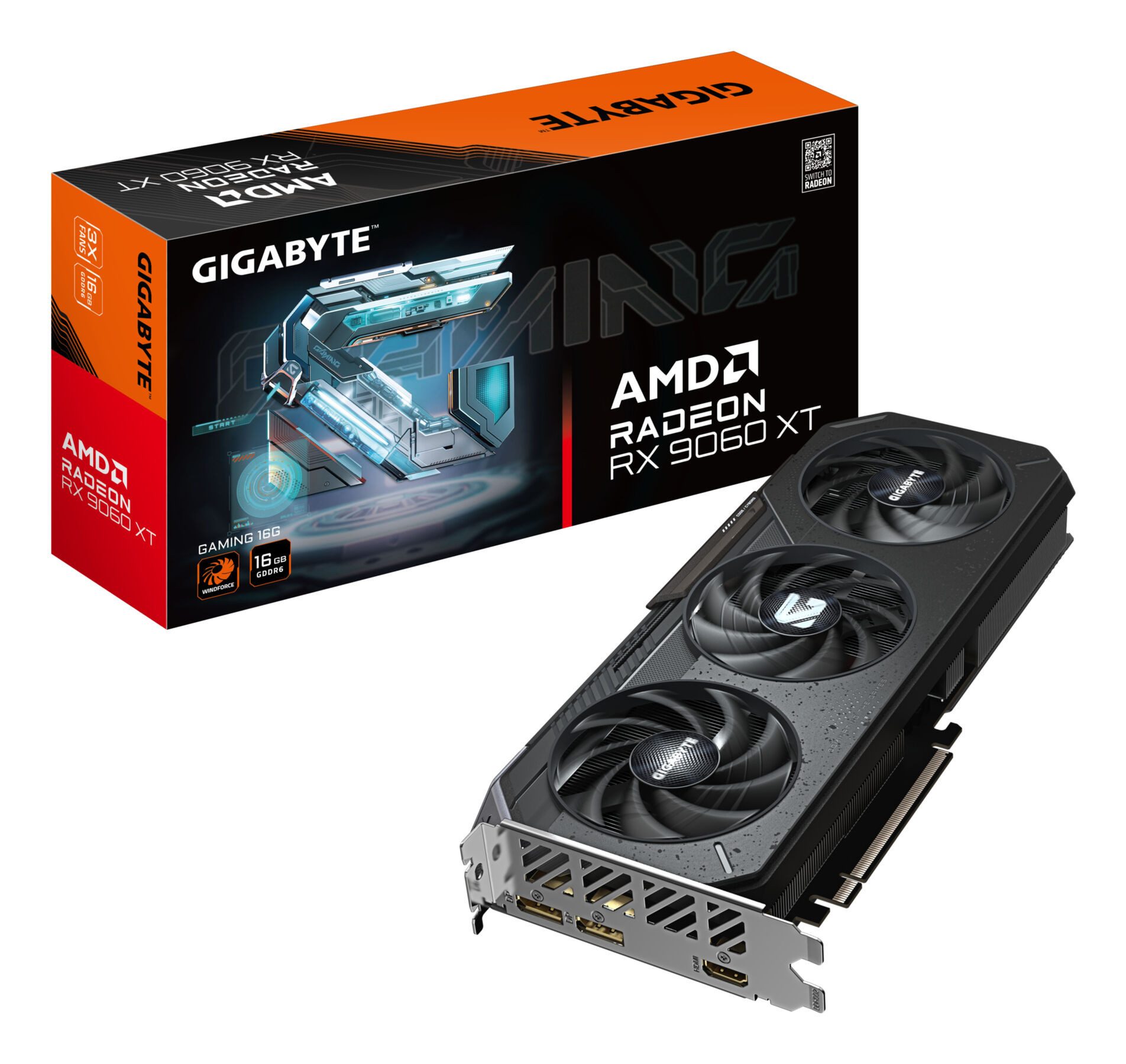 Gigabyte Radeon RX 9060 XT GAMING 16G Grafikkarte - 16GB GDDR6, 128bit, PCI-E 5 Grafikkarte