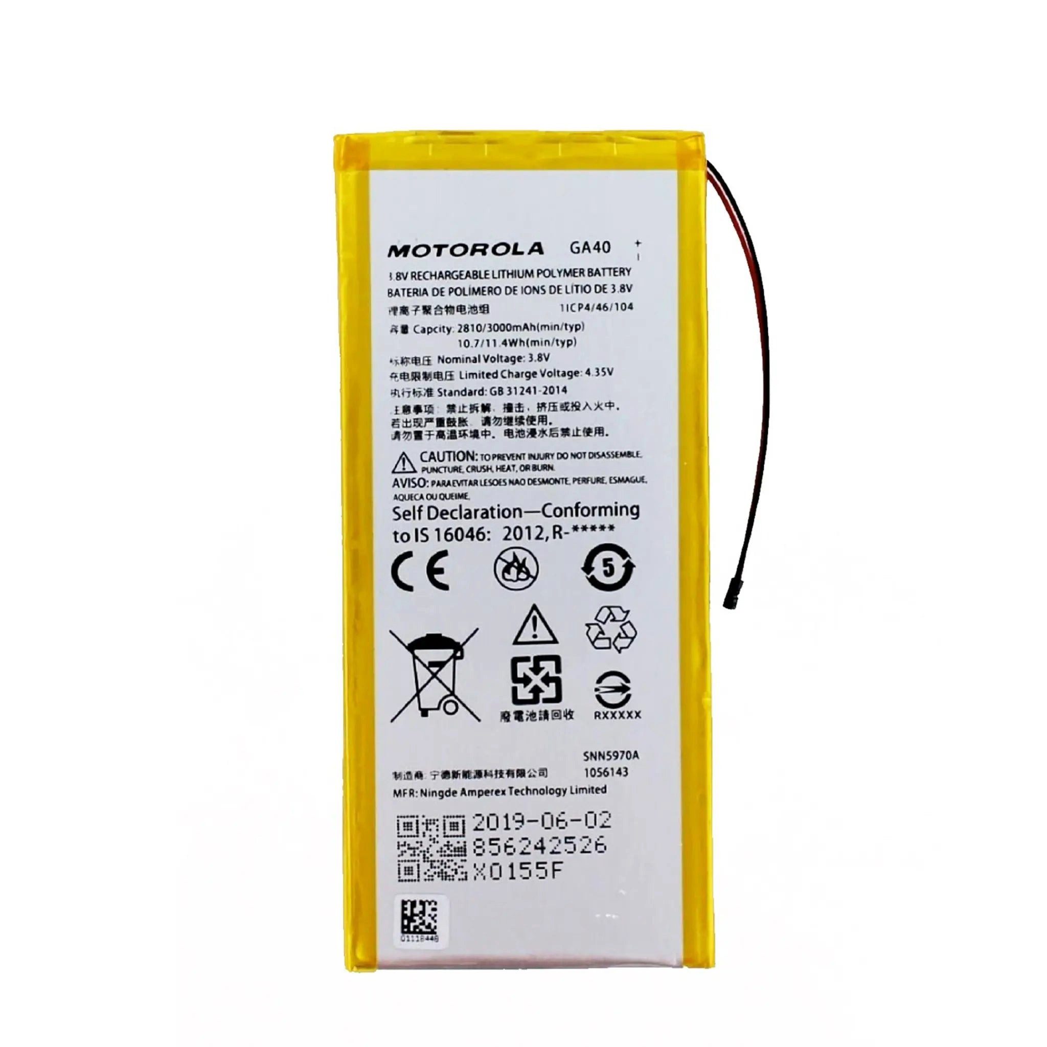 Motorola Akku GA40 Lithium-Polymer 3.8 Volt 2700 mAh Handy-Akku 2700 mAh