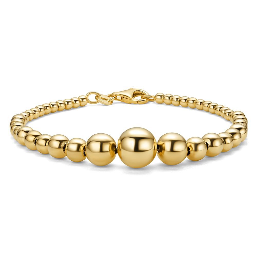 Miore Armband SIL003B - Kugelarmband aus 925 Sterling Silberarmband 18Kt. vergoldet, Damenarmband mit 19 cm Länge
