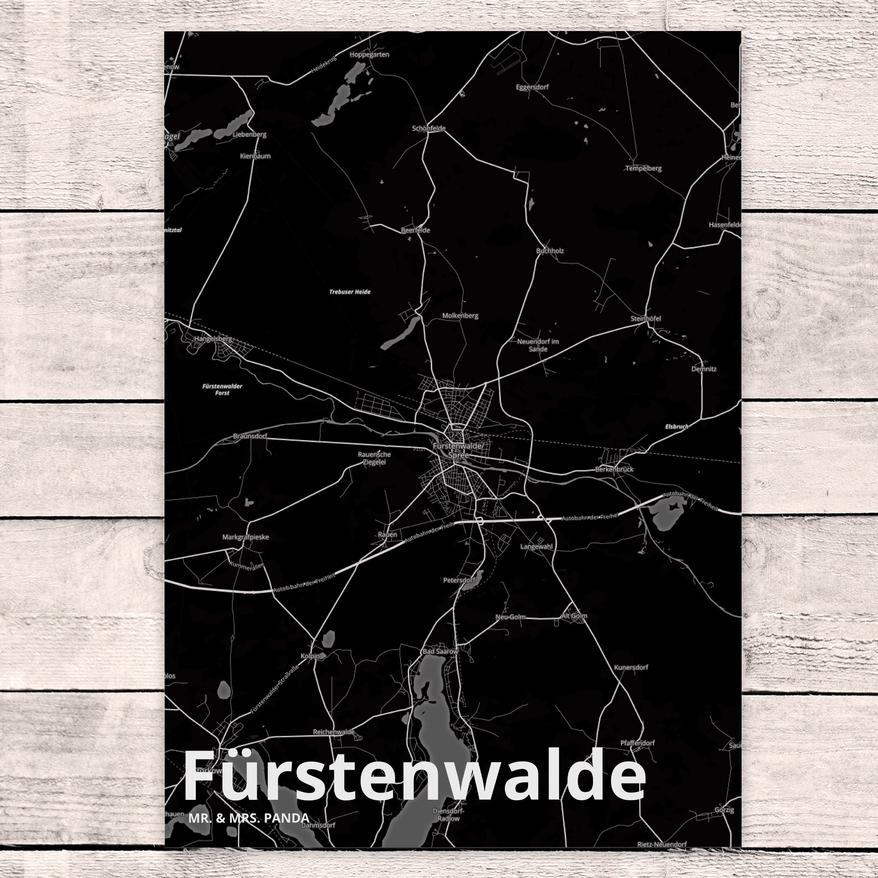Dorf, Geschenkkarte, Mrs. Fürstenwalde Mr. - Ans & Panda Postkarte Dankeskarte, Stadt, Geschenk,