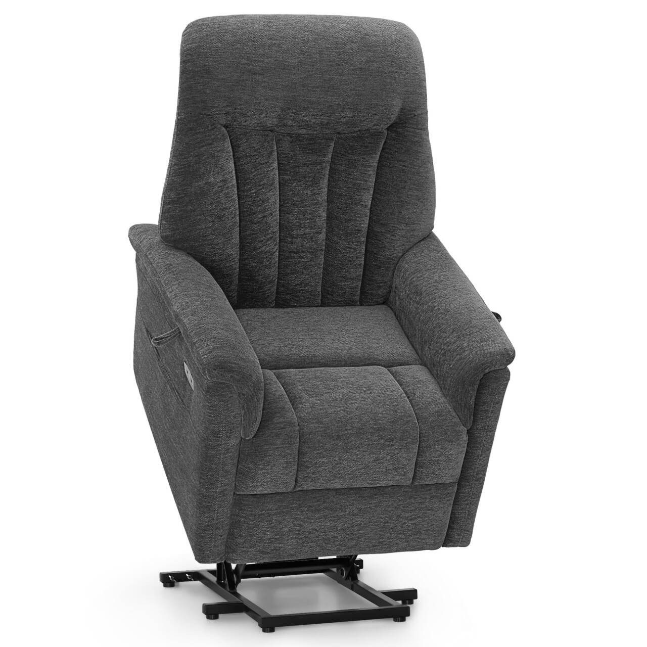 MCombo Relaxsessel M MCombo Fernsehsessel mit Aufstehhilfe 7117 (Chenille, Grau), mit Relaxfunktion