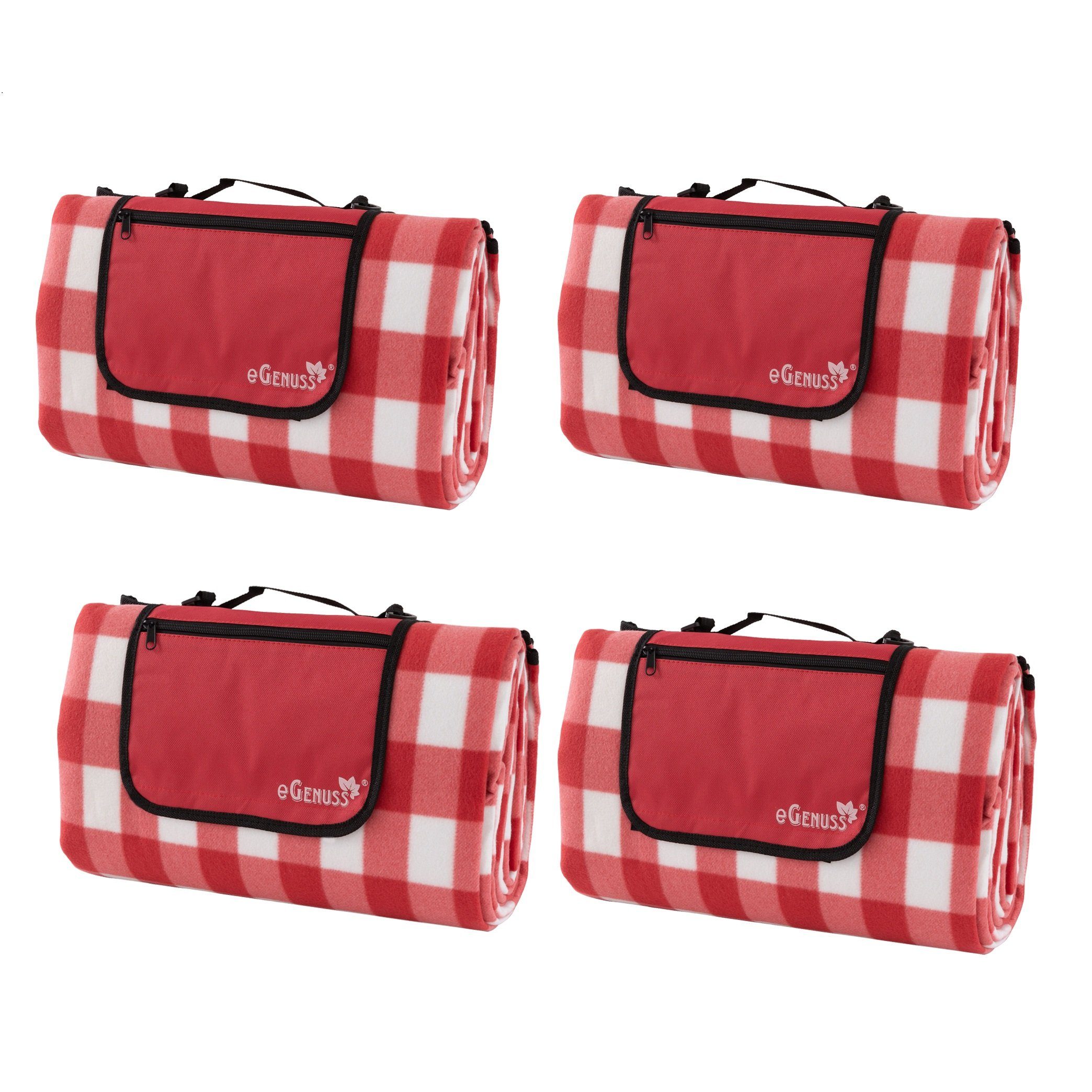 Picknickdecke Picknickdecke 200x200 cm wasserdicht isolierend abwaschbar, Rot, eGenuss