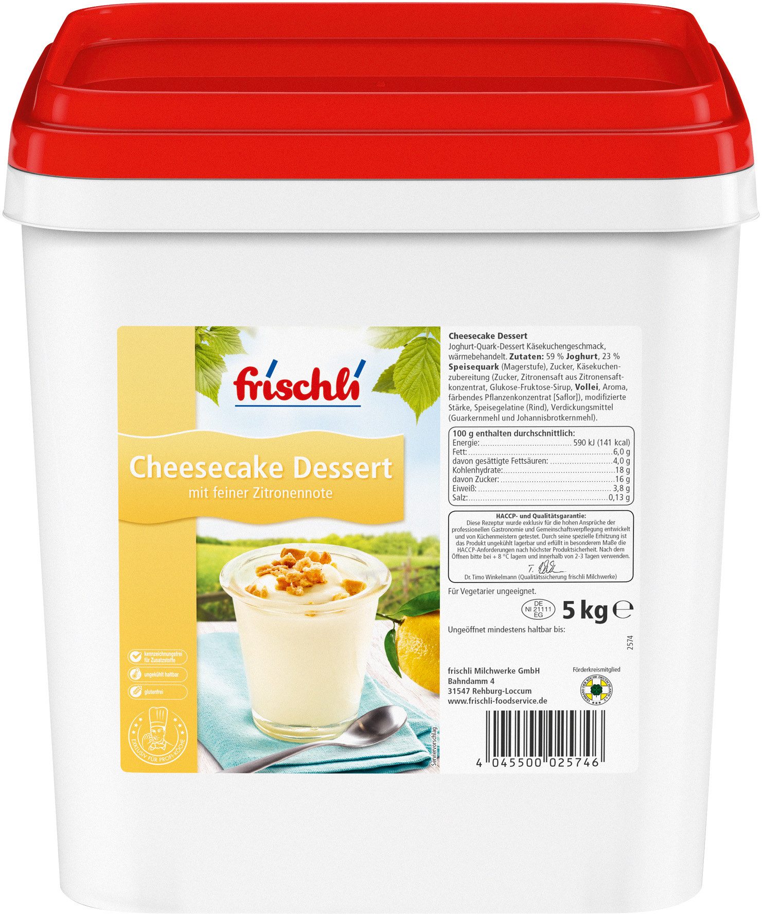 frischli Süßigkeit, Frischli Cheesecake Dessertcreme ein neues Geschmackserlebnis 5000g
