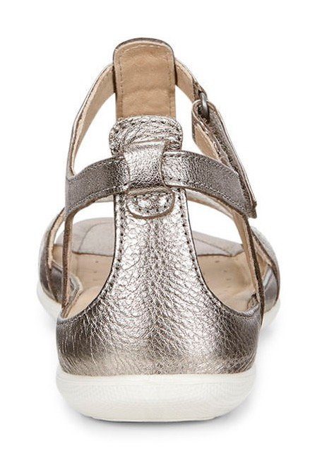 Ecco FLASH goldfarben-hellbeige Metallic-Look im Riemchensandale