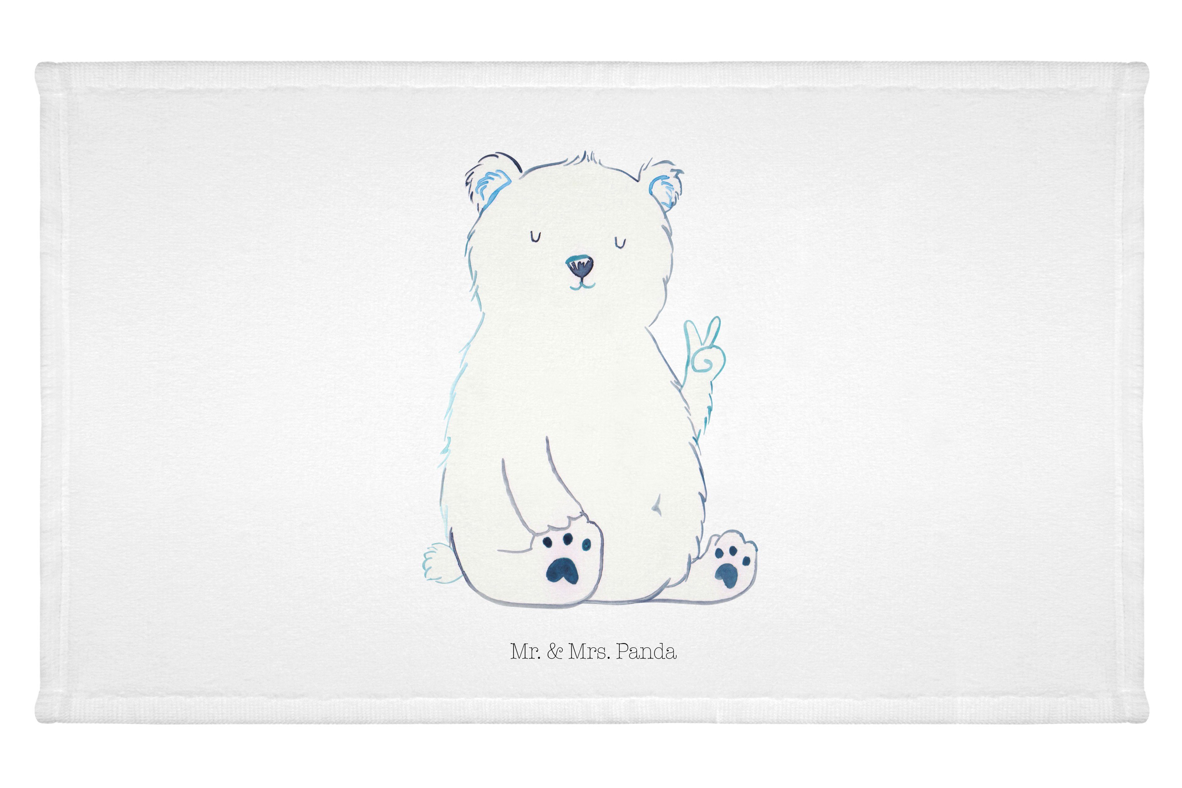 Mr. & Mrs. Panda - Faul (1-St) Weiß Geschenk, Reisehandtuc, Teddybär, Teddy, Bürojob, - Eisbär Handtuch
