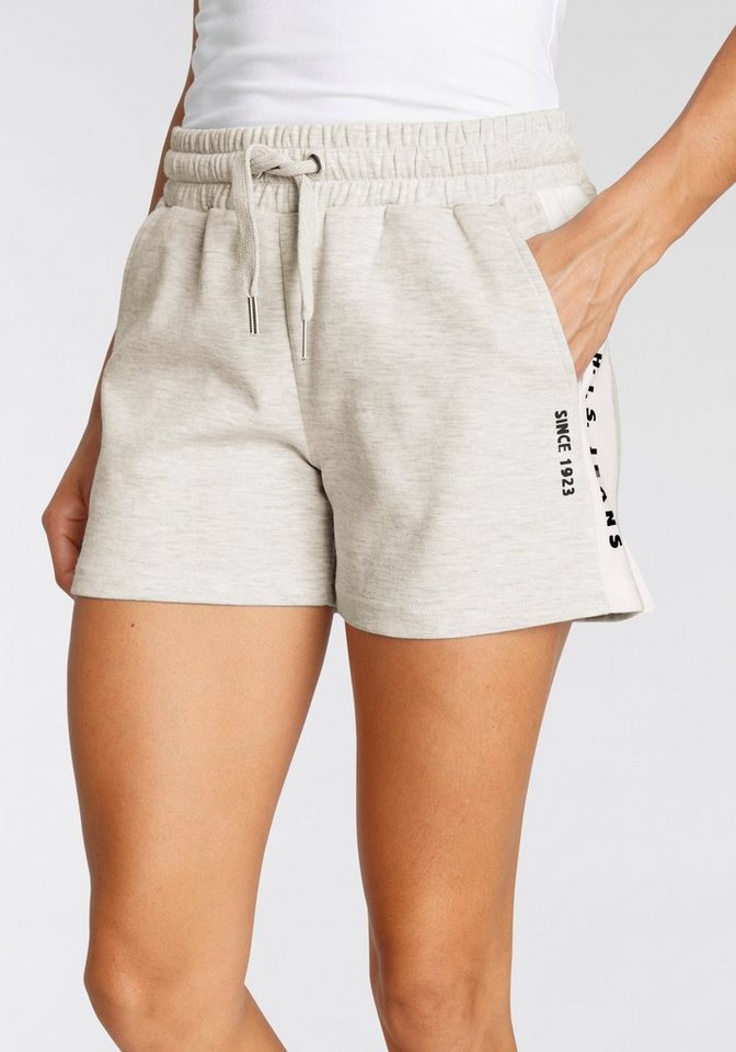 H.I.S Shorts mit weißem Seitenstreifen und Logodruck