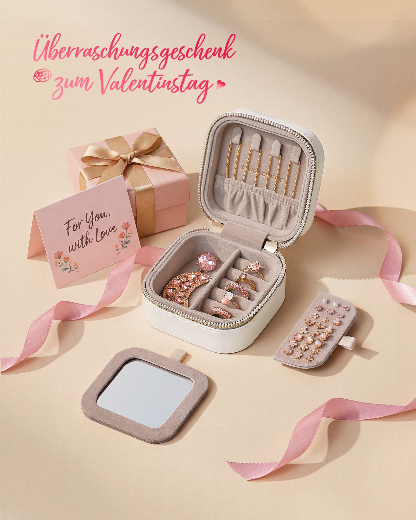 SONGMICS HOME Schmuckkasten, SONGMICS HOME ANAH Kollektion Reise-Schmuckkäs günstig online kaufen