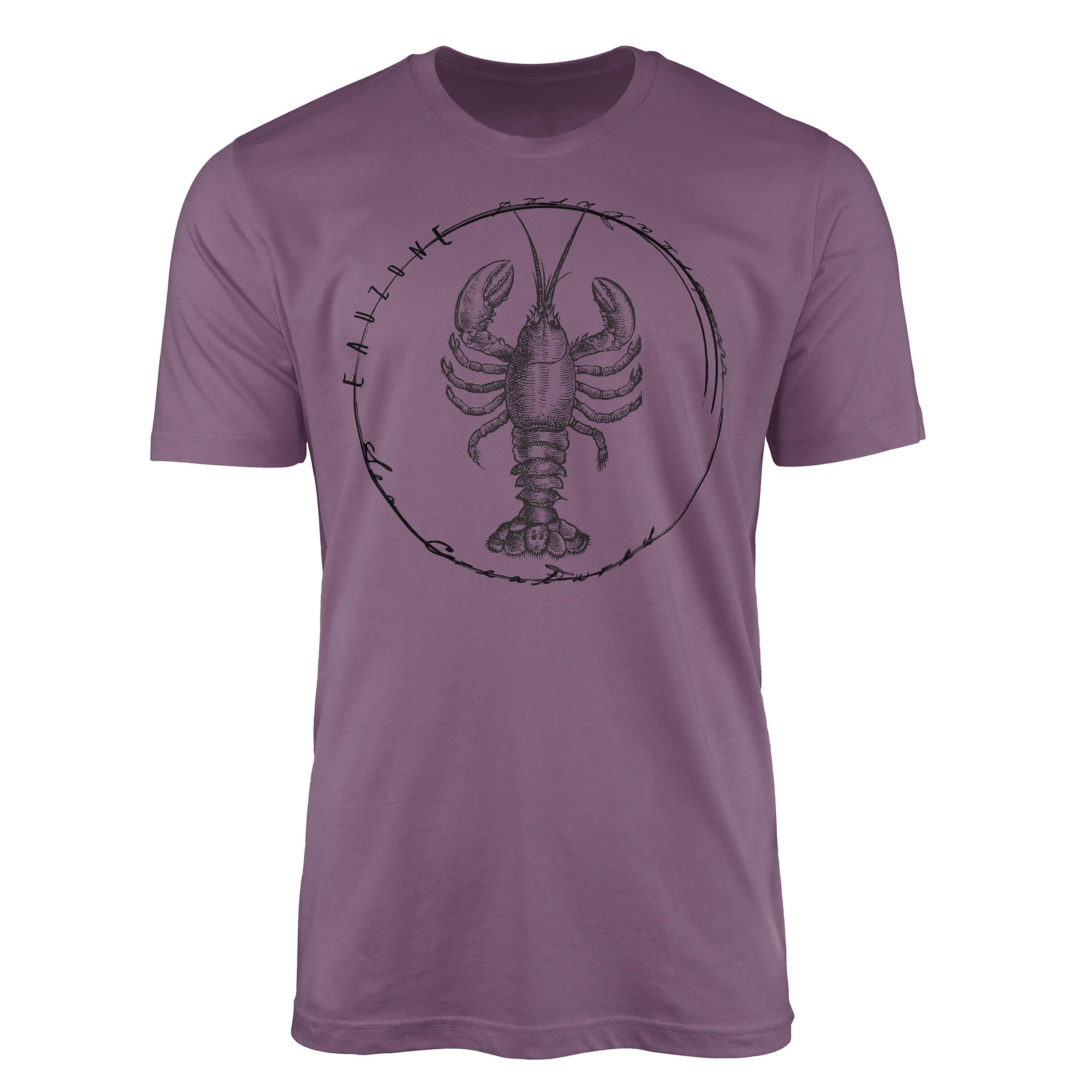 Sinus Art T-Shirt T-Shirt Tiefsee Fische - Serie: Sea Creatures, feine Struktur und sportlicher Schnitt / Sea 077 Shiraz