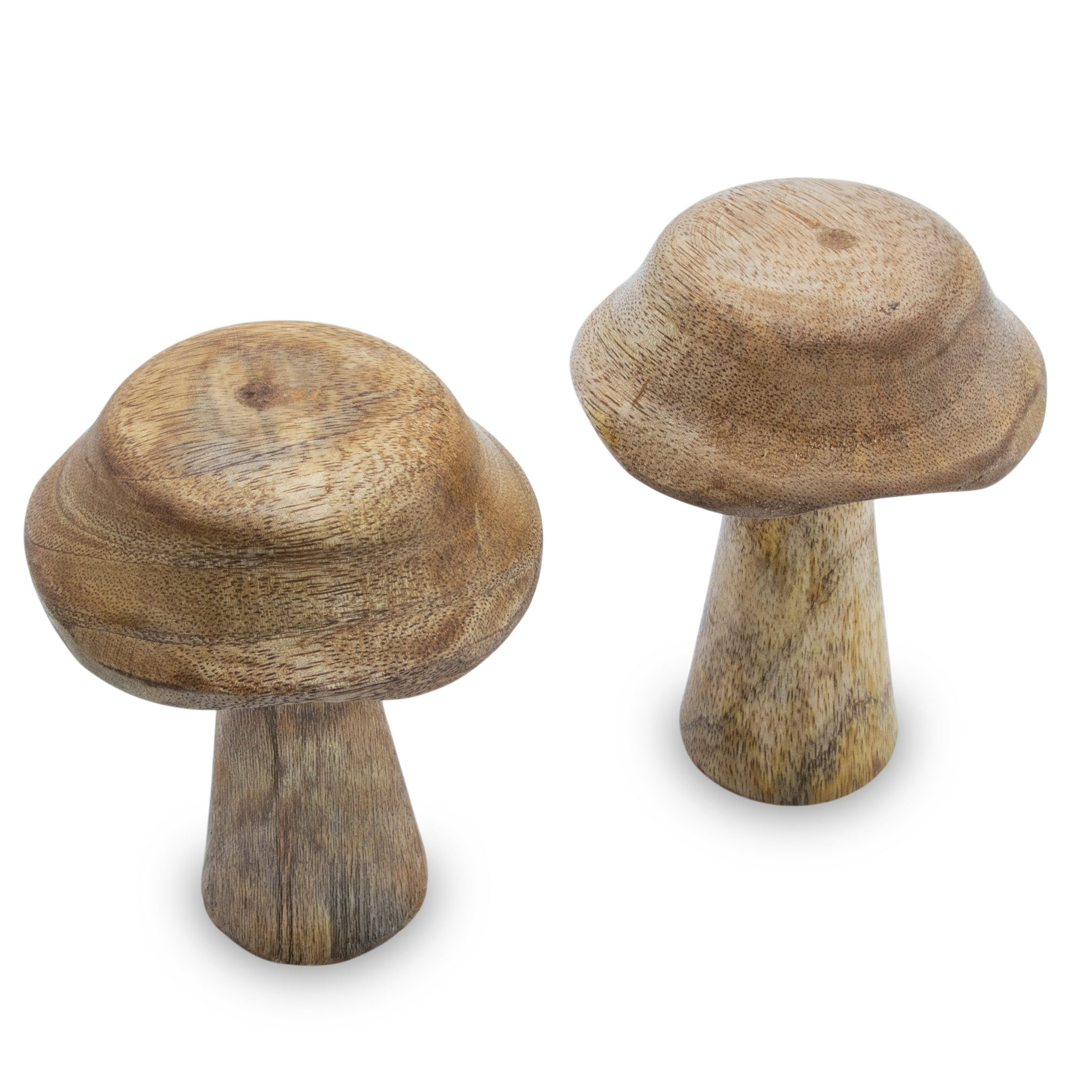 Spetebo Dekofigur Mango Holz Deko Pilze 2er Set zum Hinstellen (natur, 1 St.,14 x 10 cm), Holz Pilz Figur für vielseitige Dekoration – Bild 4 von 5