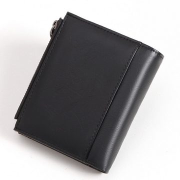 BOTC Brieftasche Herren mit RFID Schutz, Portmonee Portemonnaie Herren klein (Kleiner Geldbeutel für Herren - Herren Portemonnaie mit Scheinfach), Äußere Schicht aus PU-Leder, 2 Geldscheinfächer