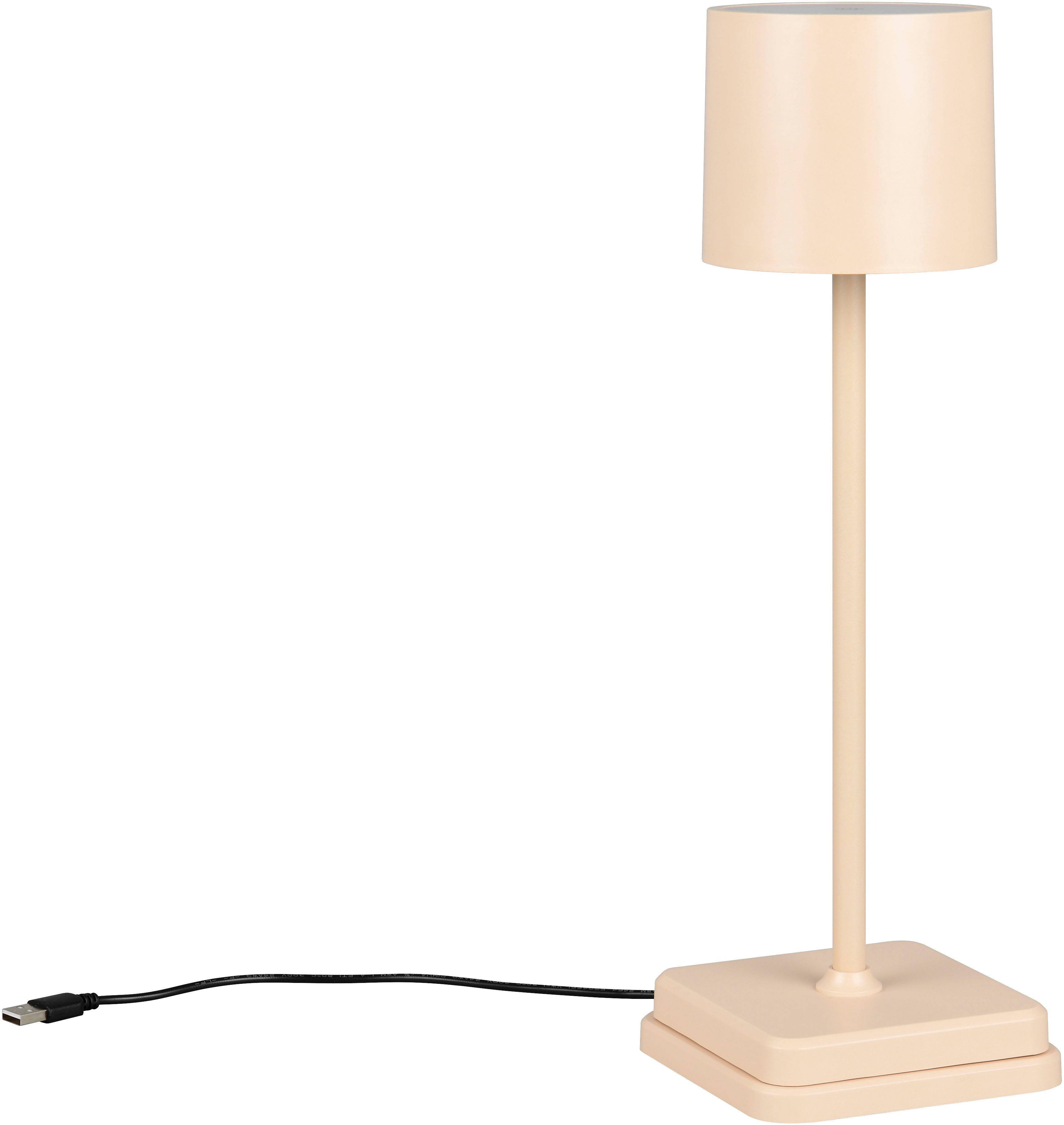 Reality Leuchten LED Außen-Tischleuchte Fernandez, Dimmfunktion, USB-Ladefunktion, LED fest integriert, Farbwechsler, warmweiß - kaltweiß, Garten Akku Tischlampe USB Ladestation dimmbar Lichtfarbe einstellbar