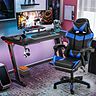 Gamingtisch+Schwarz/Blau Stuhl