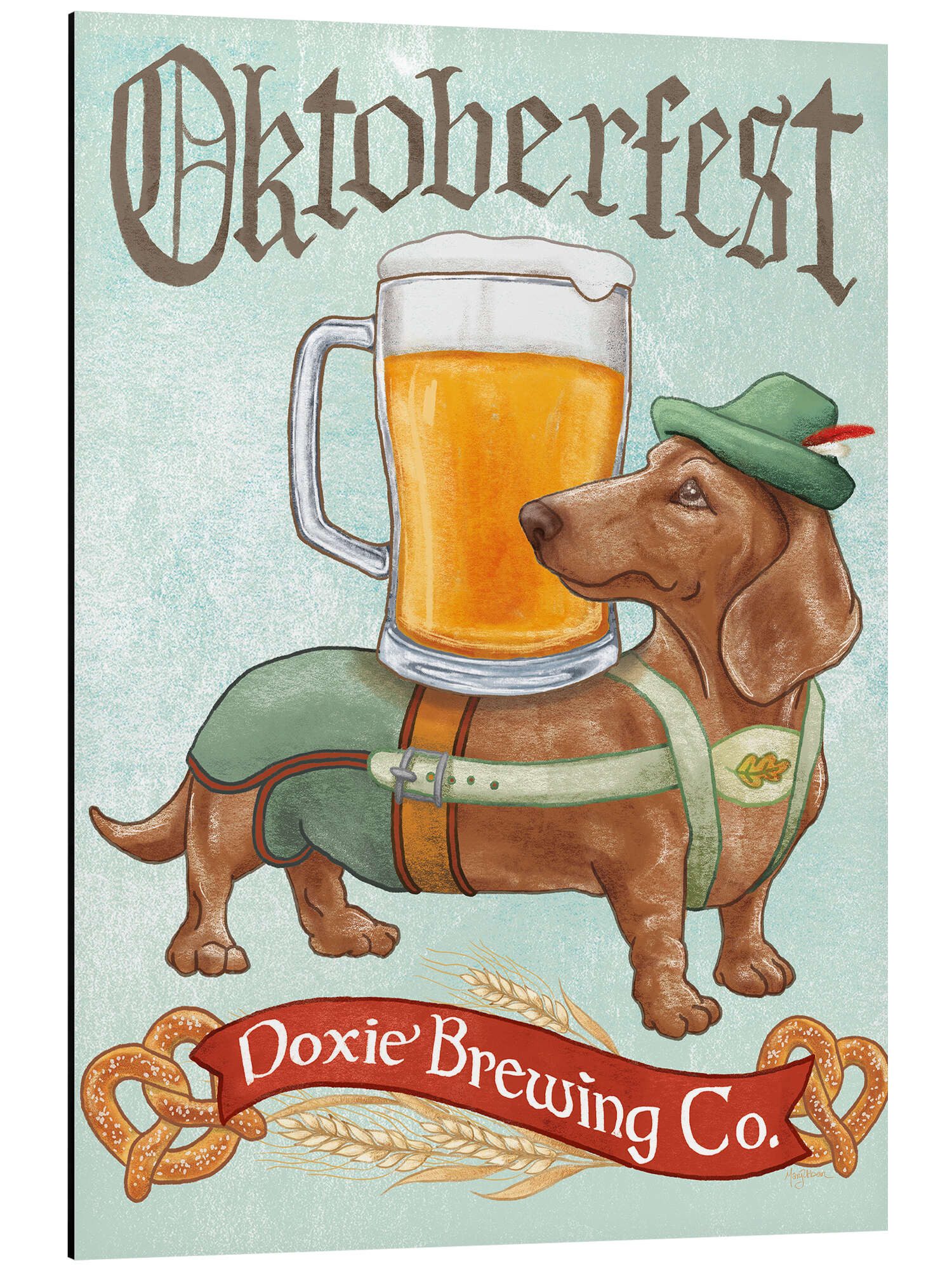 Posterlounge Wandbild Dackel III Oktoberfest, Mary Urban, erhältlich als Poster, Leinwandbild, Wandsticker oder Acrylglasbild