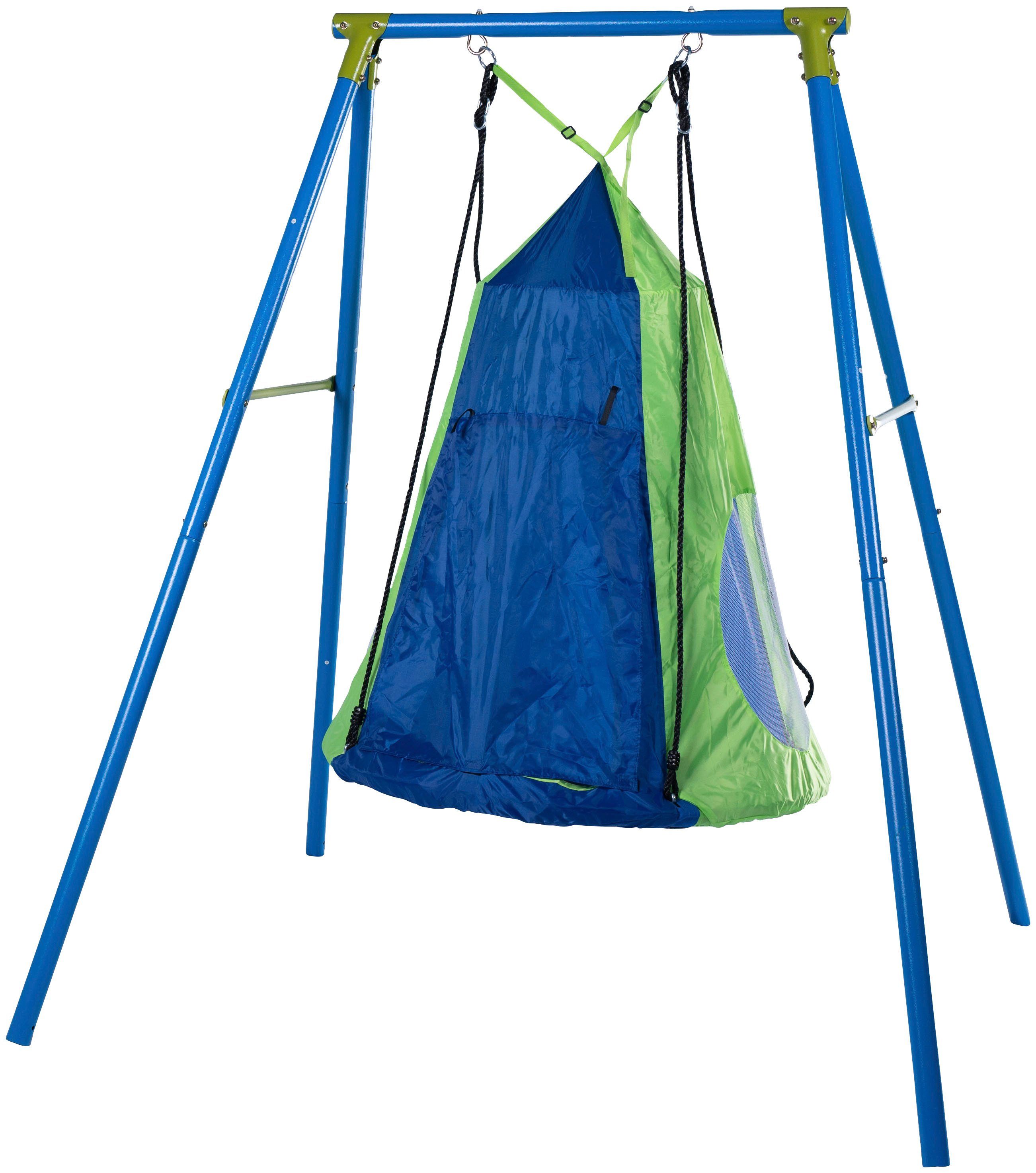 SANDORA Schaukelkombination, mit Nestschaukel 100 cm Ø blau und